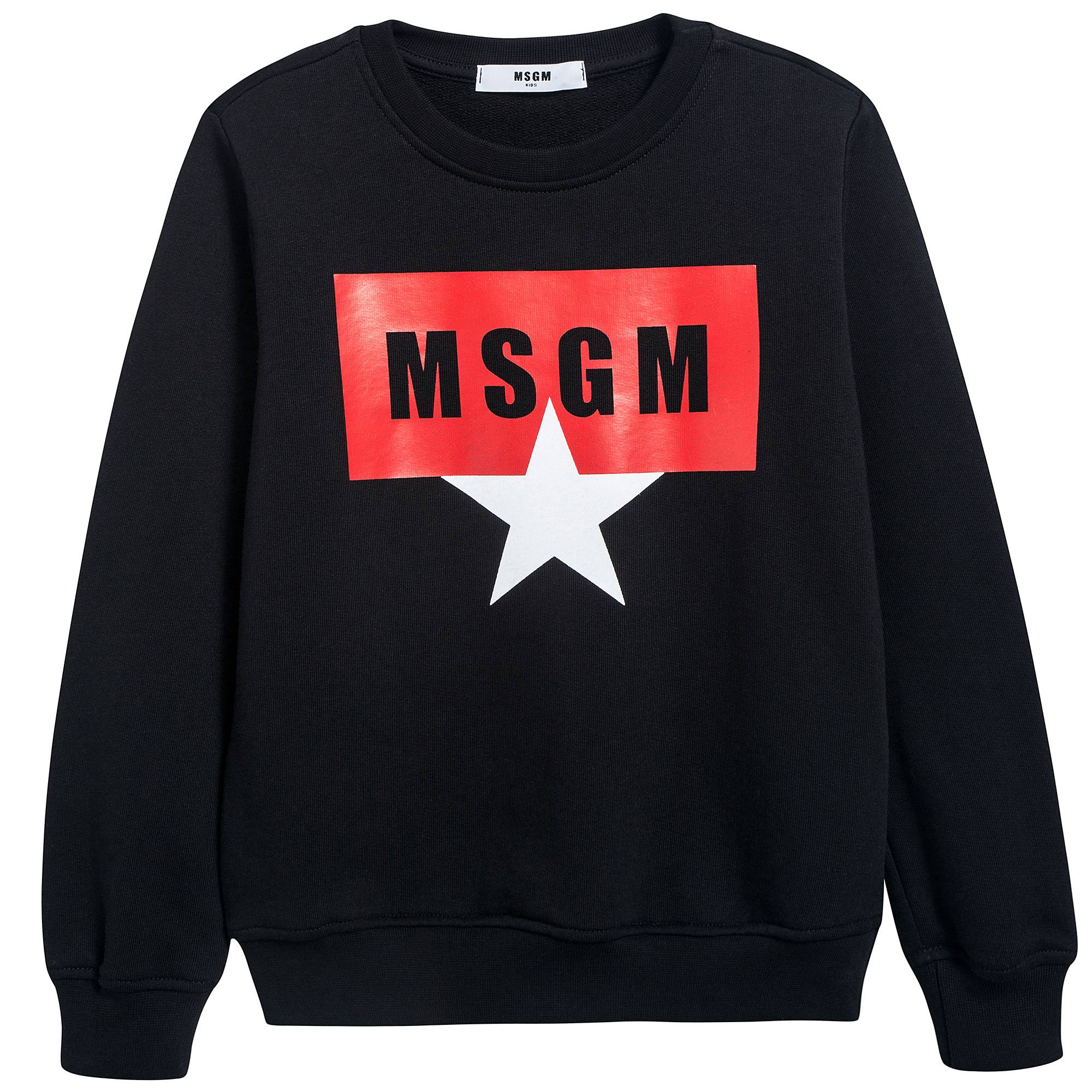 Boys Black Cotton Sweatshirt