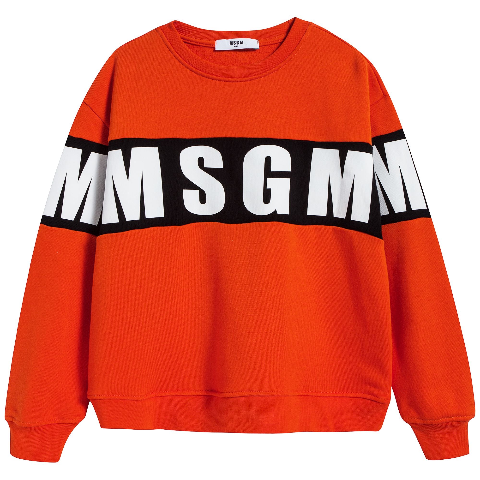 Boys Orange Logo Cotton Sweatshirt