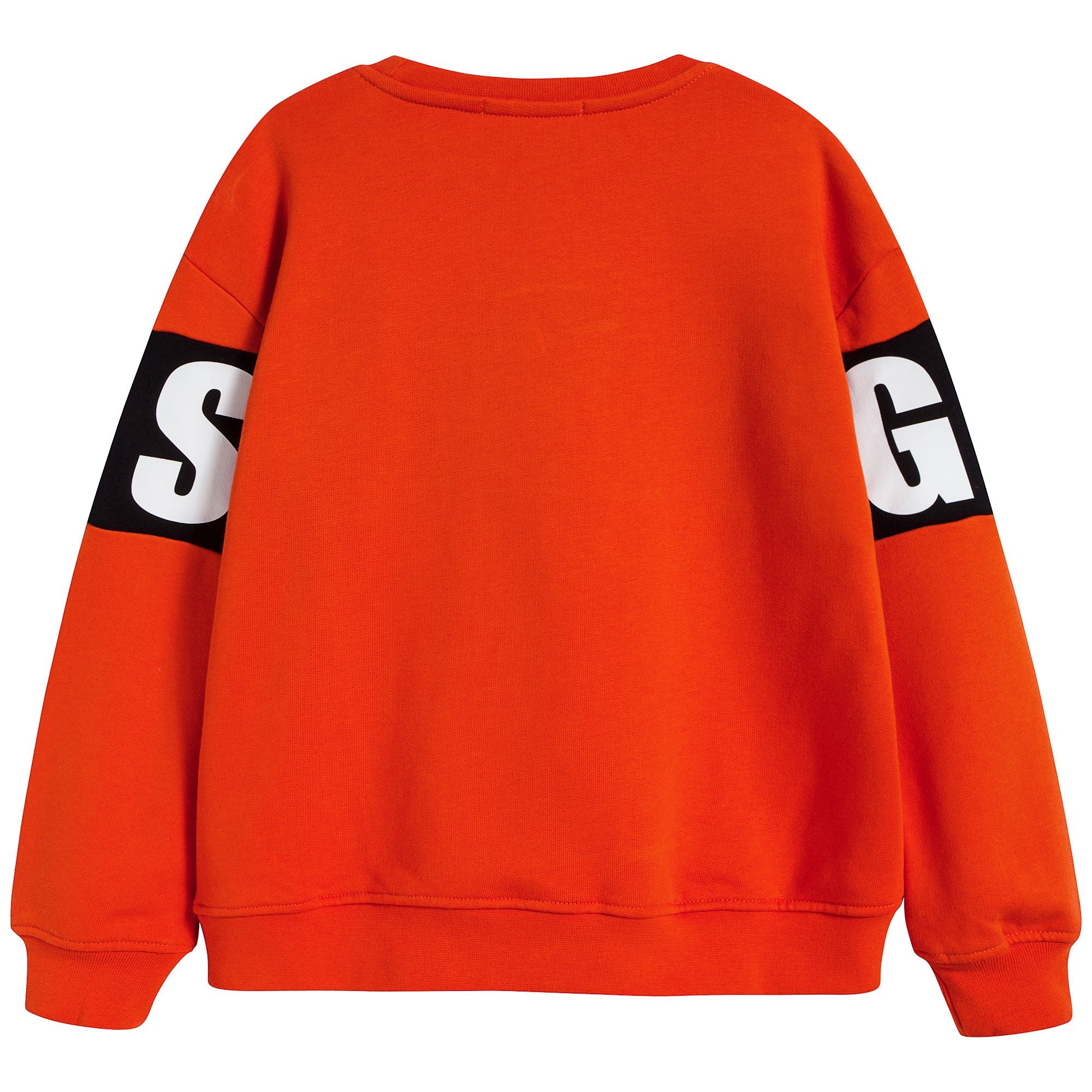 Boys Orange Logo Cotton Sweatshirt