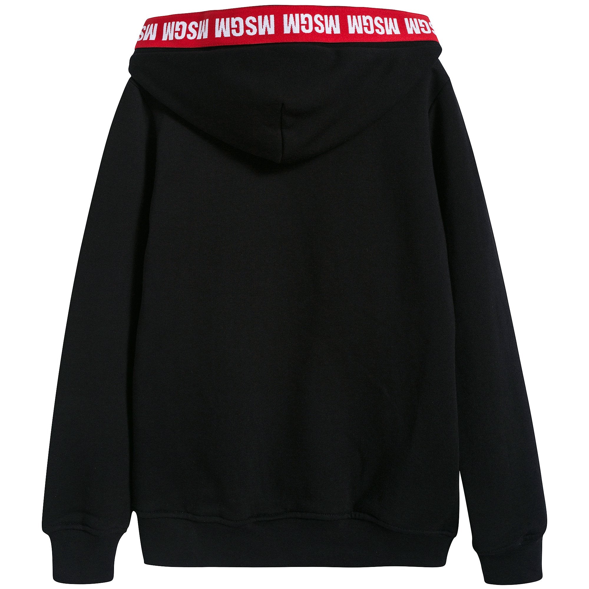 Boys Black Cotton Hooded Sweatshirt