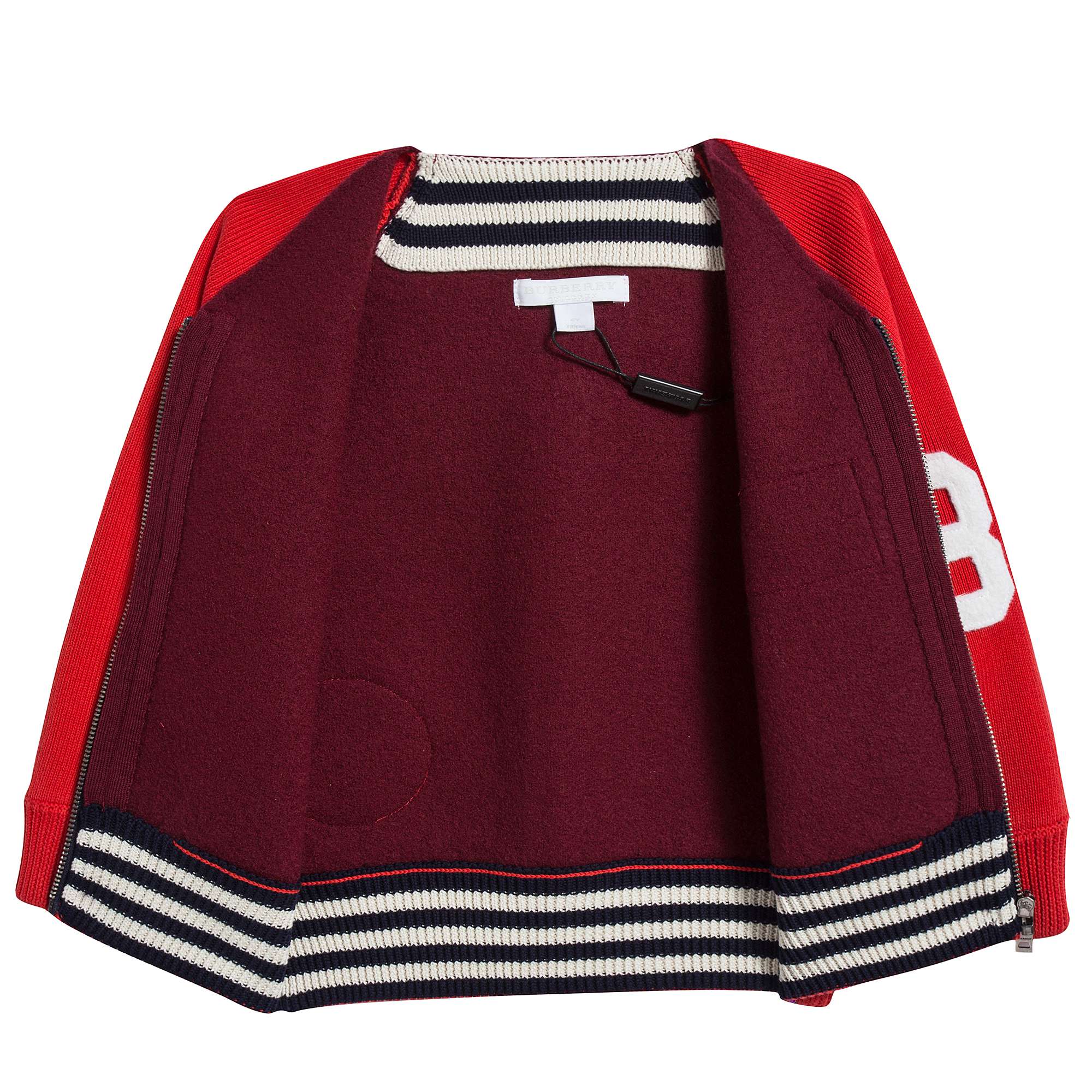 Boys Burgundy Merino Wool Cardigan