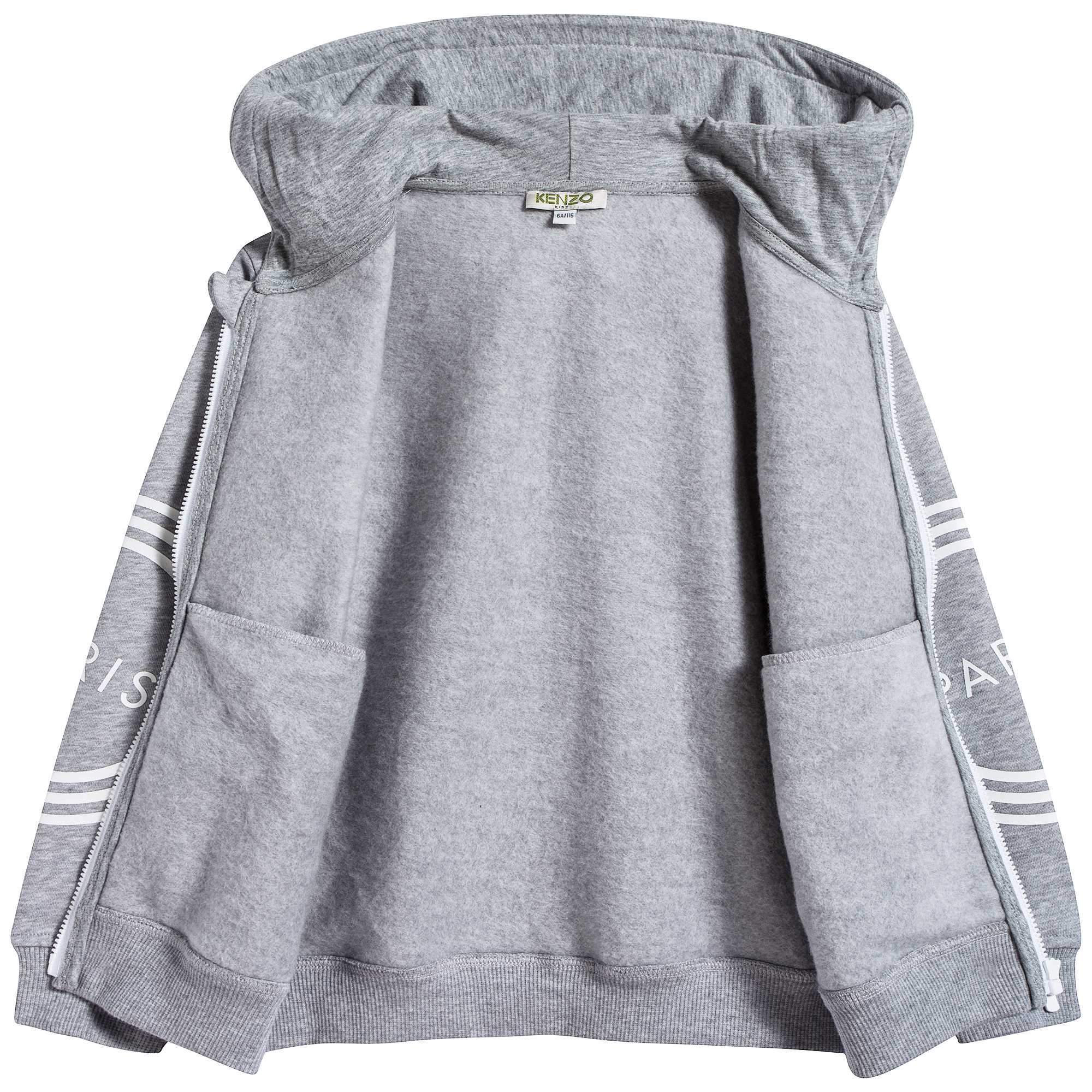 Boys Marl Grey Logo Cotton Cardigan