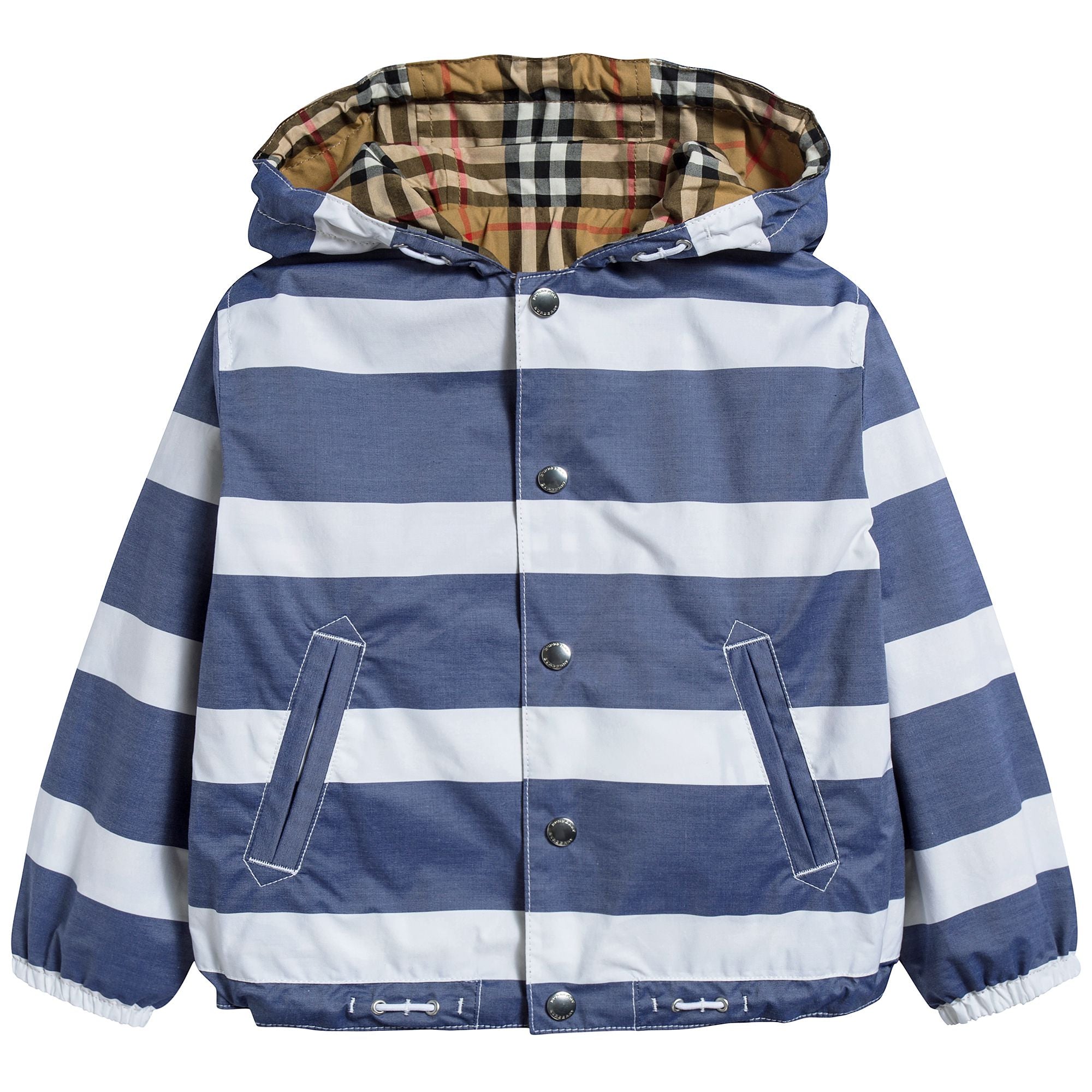 Boys Navy & White Cotton Jacket