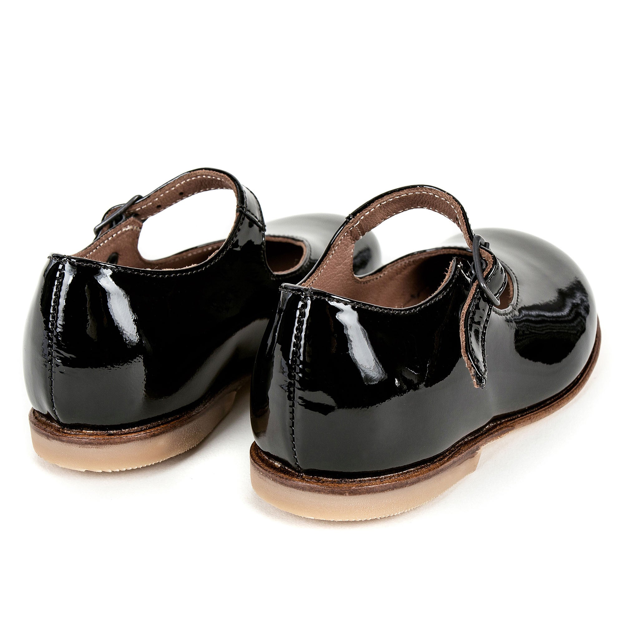 Girls Black Lambskin Leather Shoes