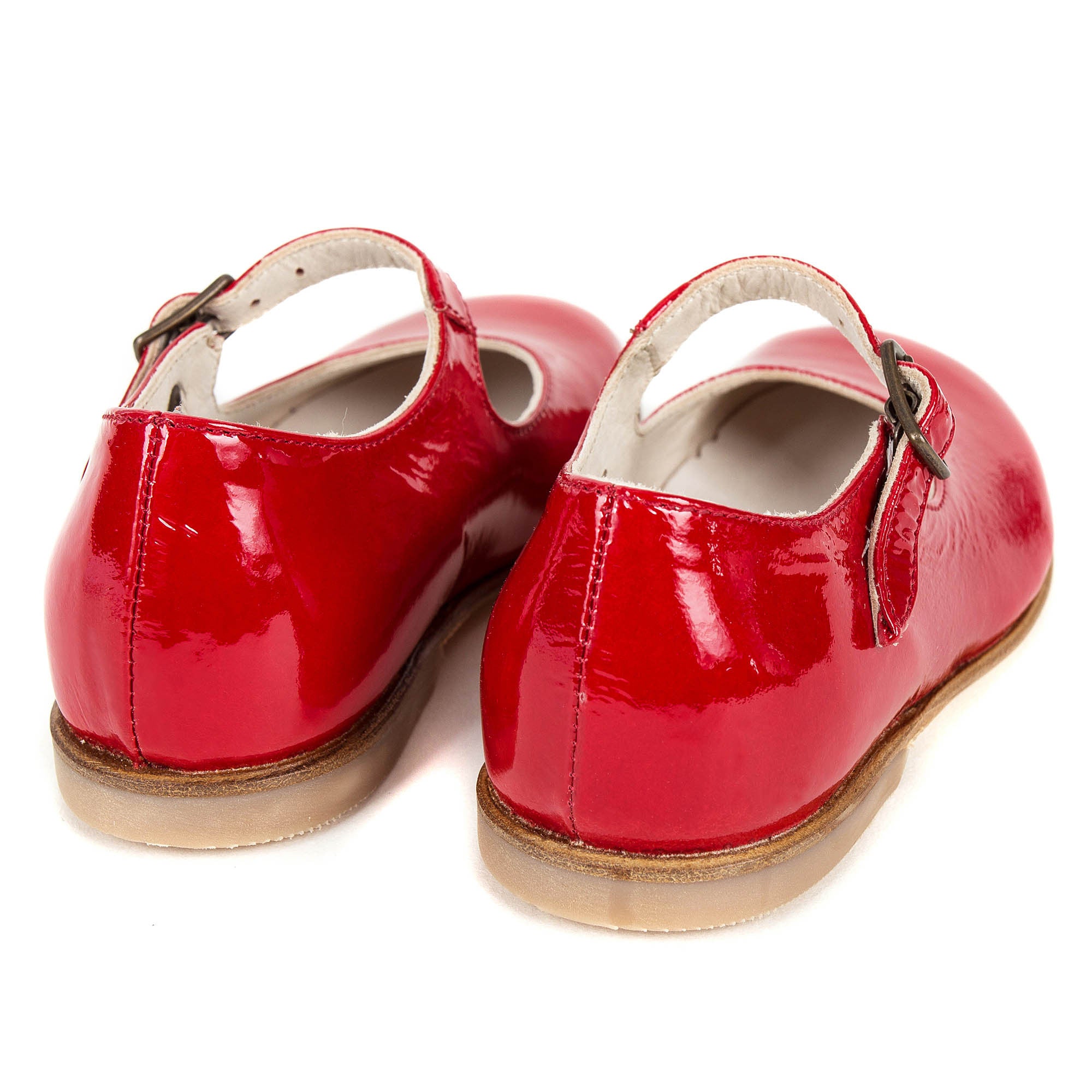 Girls Red Lambskin Leather Shoes