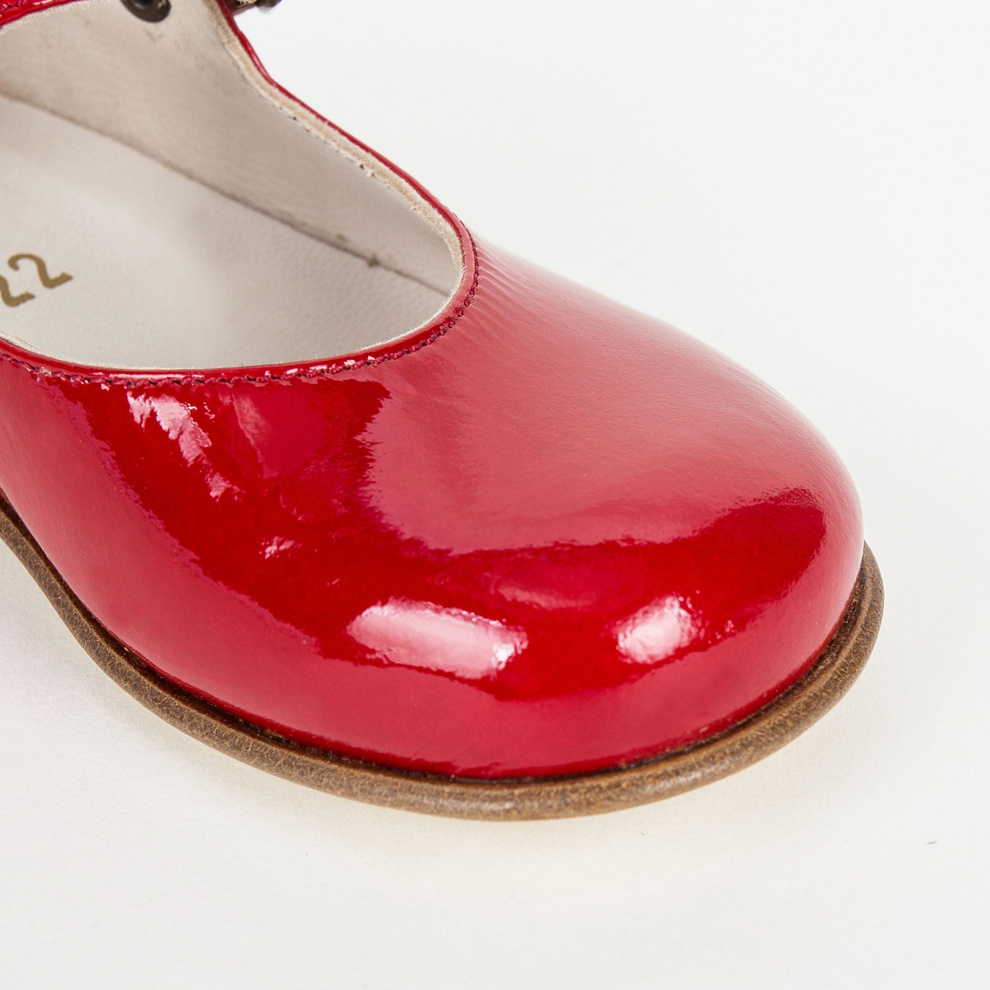 Girls Red Lambskin Leather Shoes