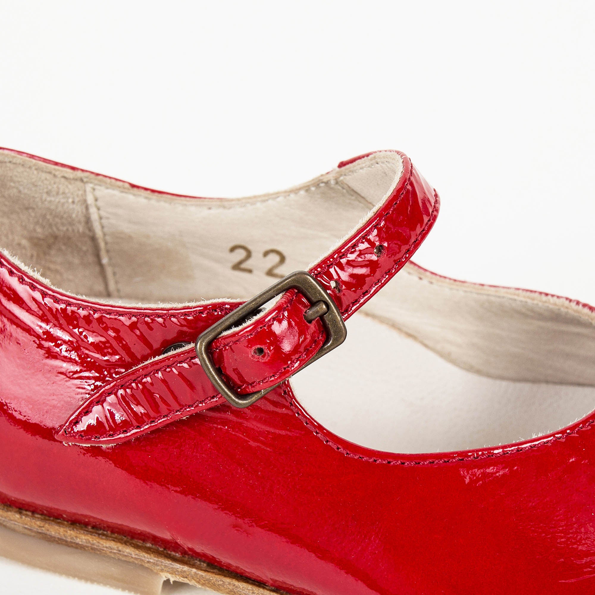 Girls Red Lambskin Leather Shoes