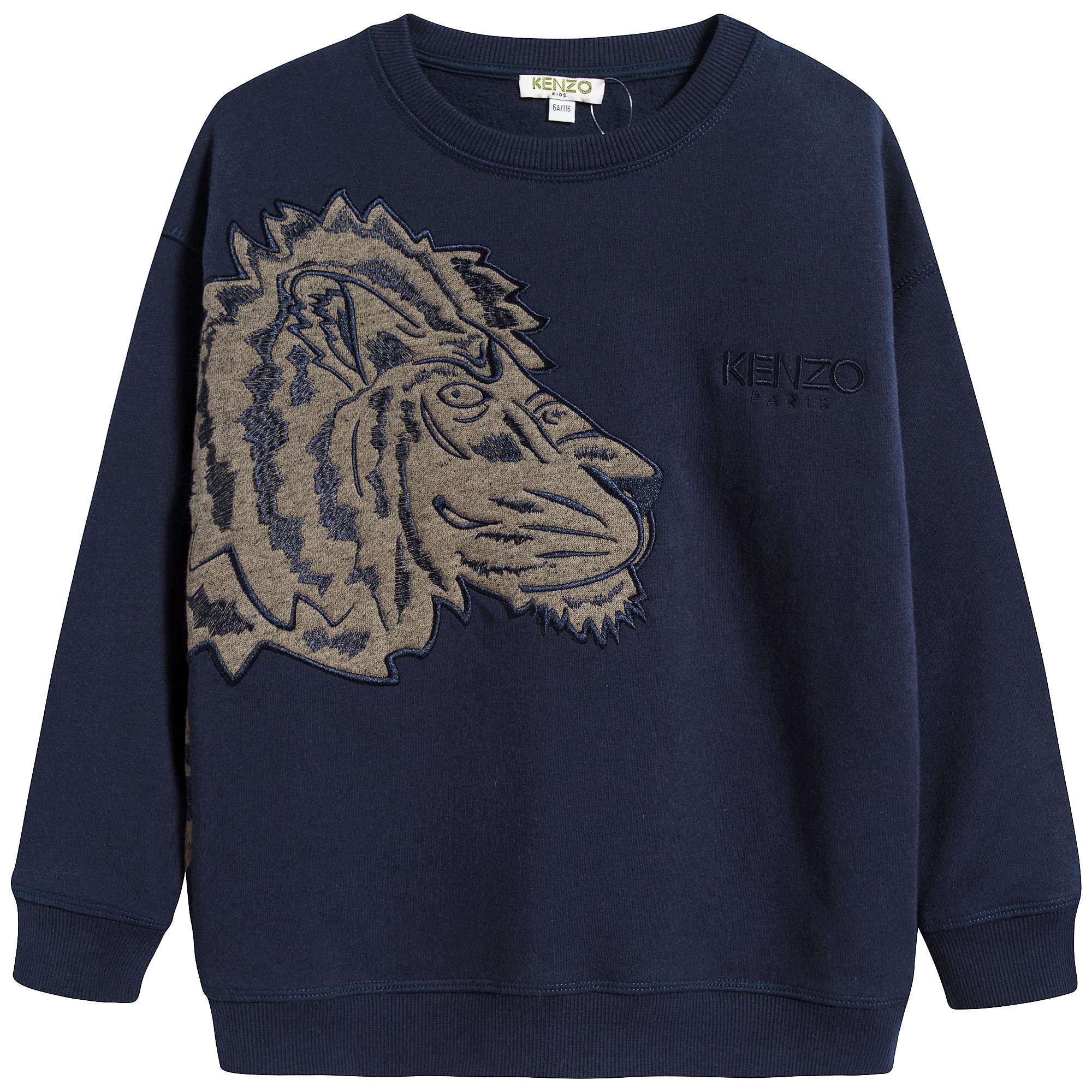 Boys Navy With Tiger Cotton Sweatshirt