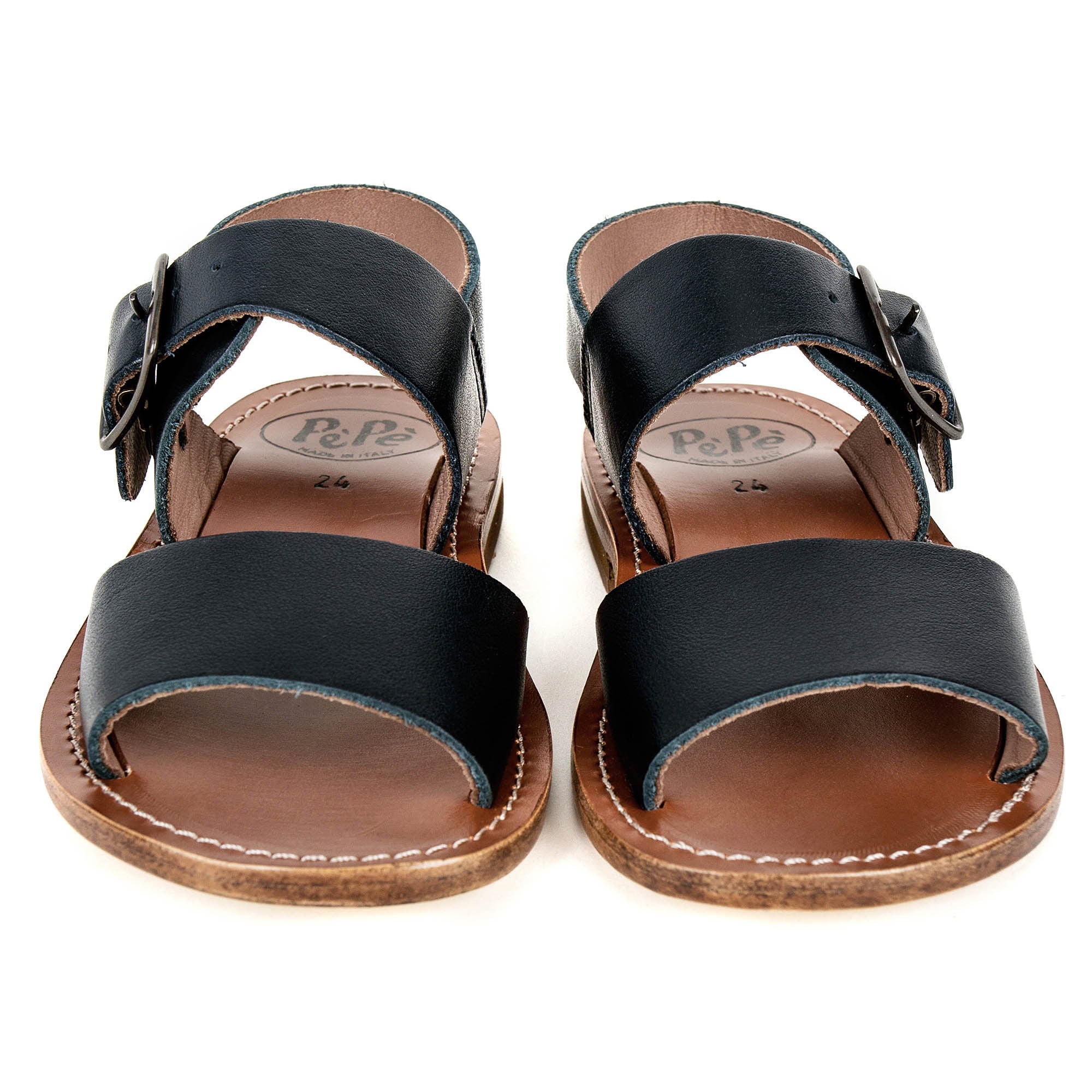 Boys Blue Cowskin Leather Sandals