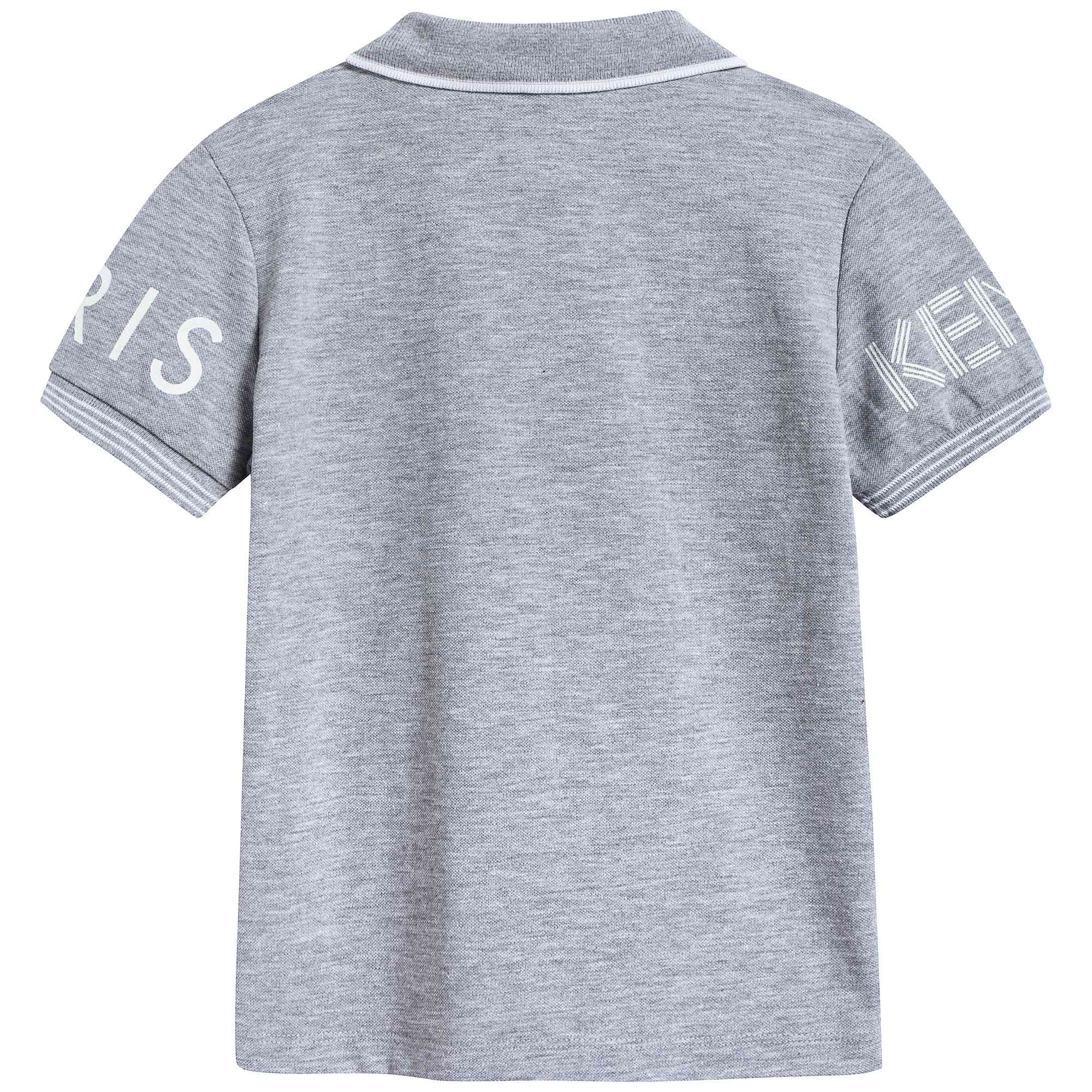 Boys Marl Grey Cotton Polo Shirt