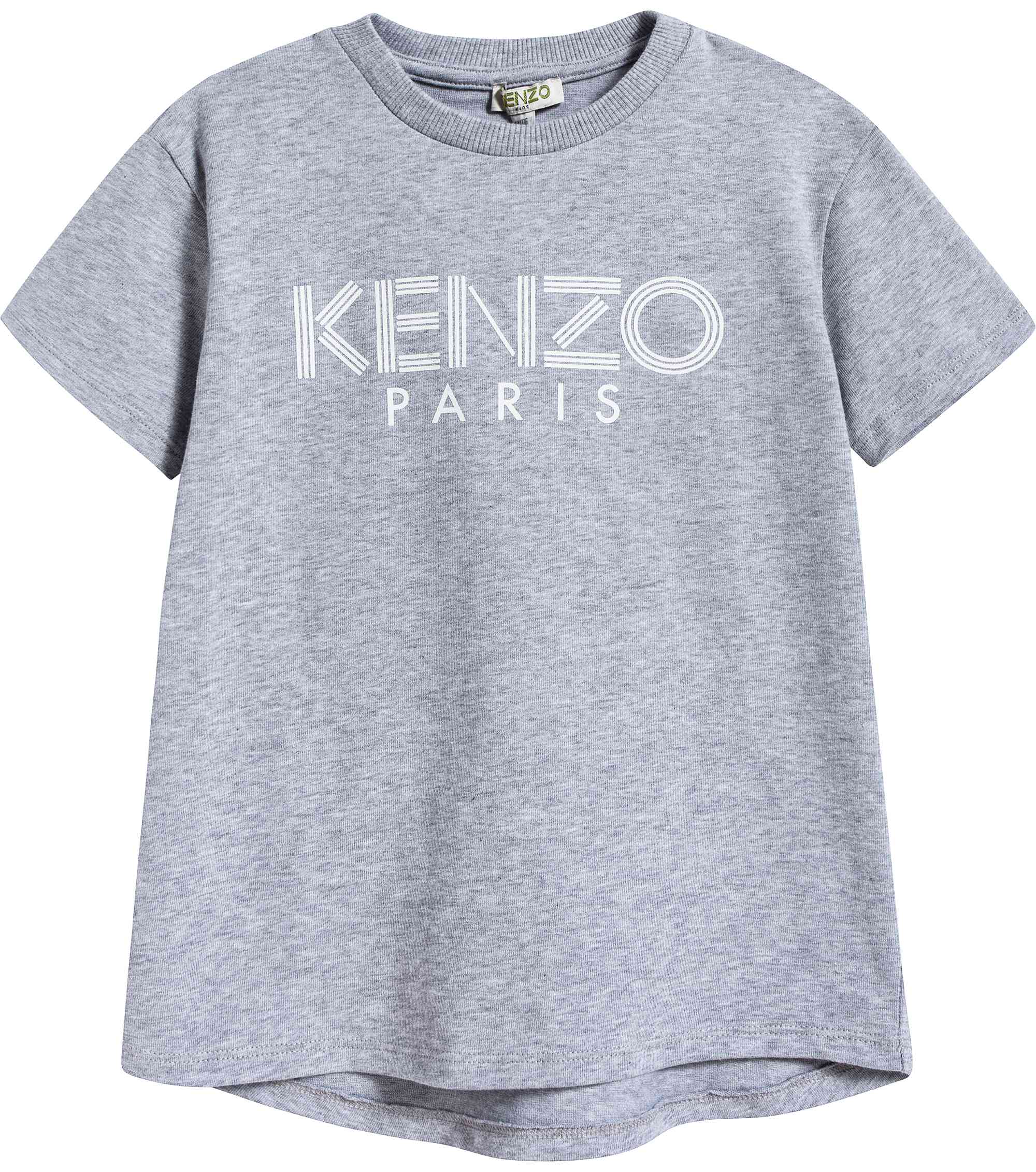 Boys Marl Grey Logo Cotton T-shirt