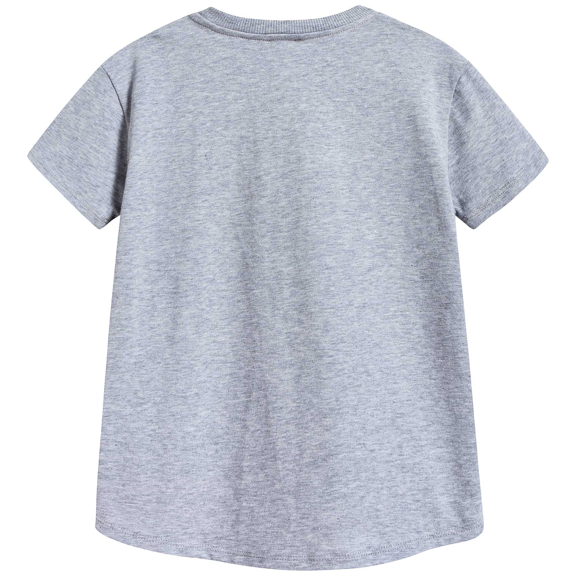 Boys Marl Grey Logo Cotton T-shirt