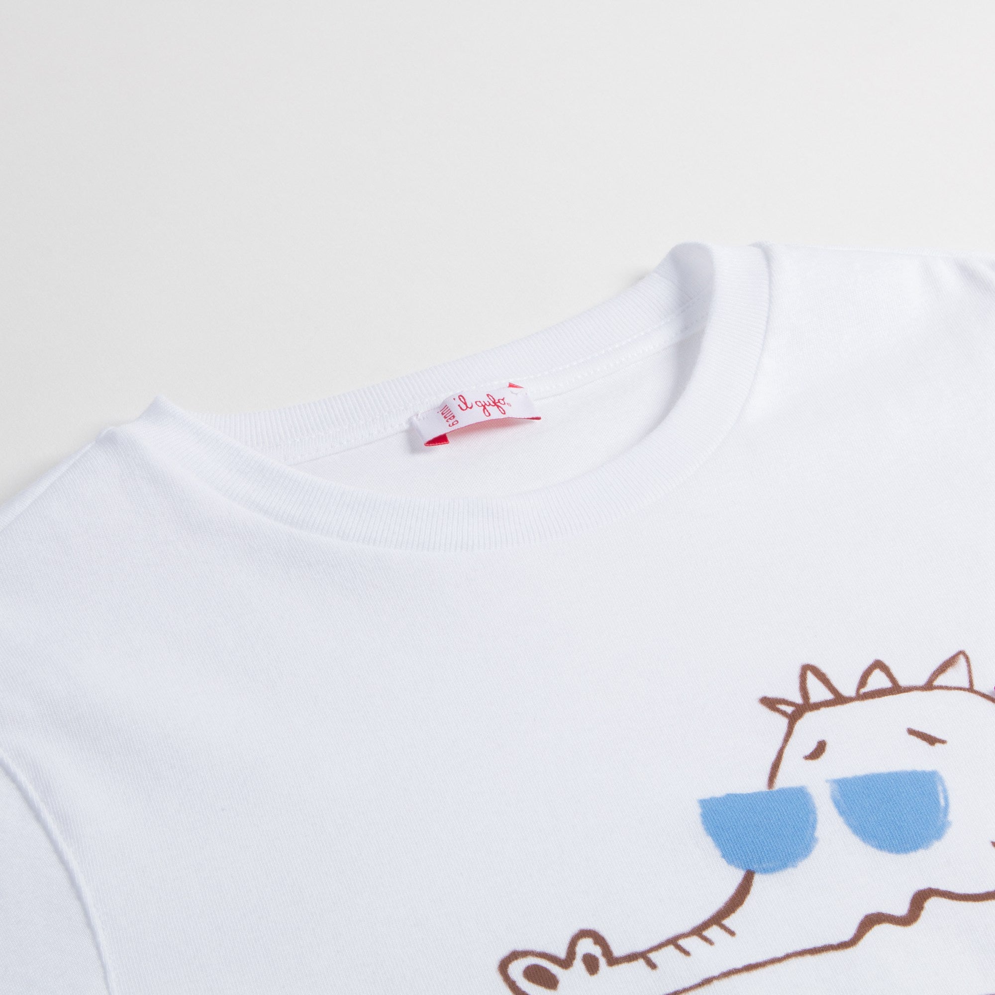 Boys White  "Cherry  Crocodile" Cotton T-shirt