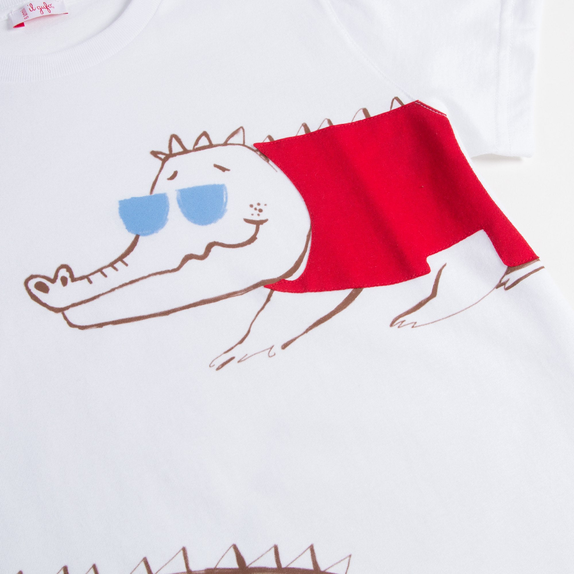 Boys White  "Cherry  Crocodile" Cotton T-shirt