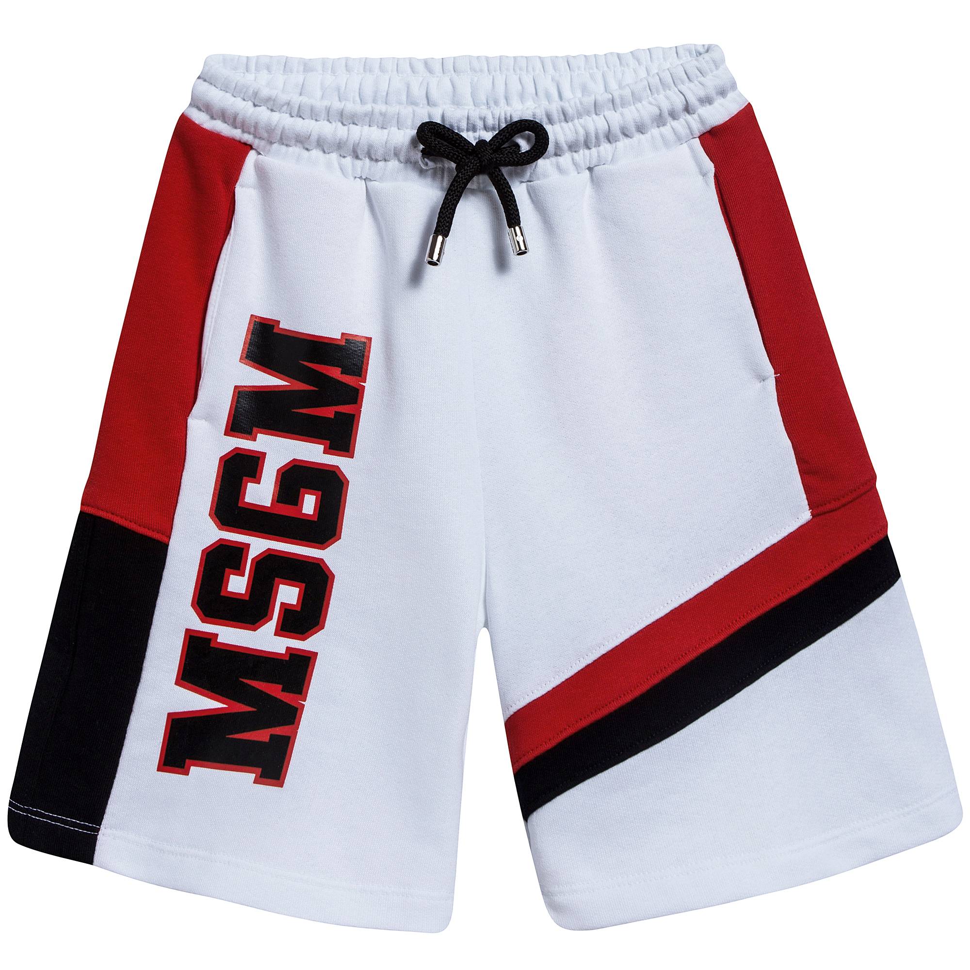 Boys White Cotton Fleece Shorts