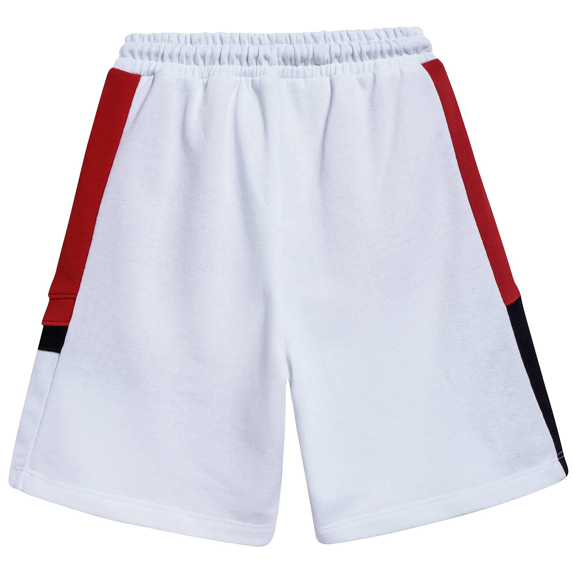 Boys White Cotton Fleece Shorts