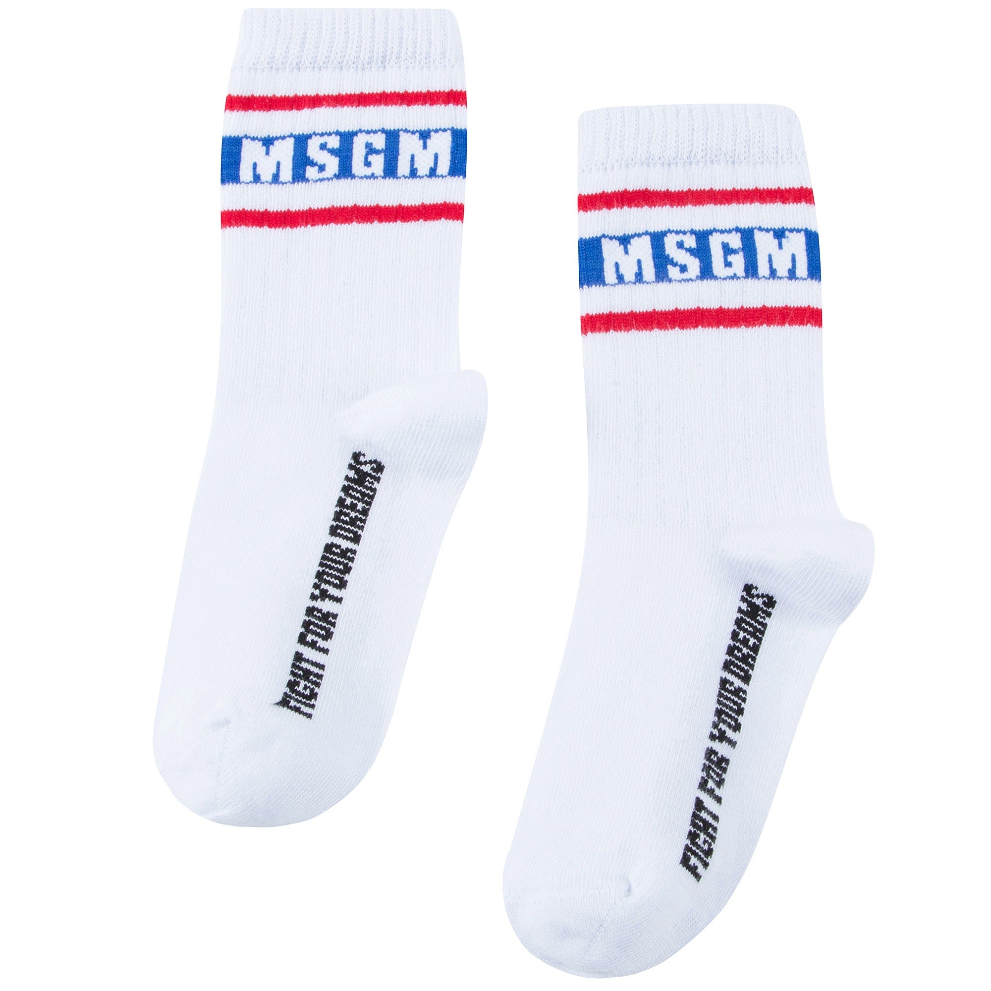 Boys & Girls White Logo Cotton Socks