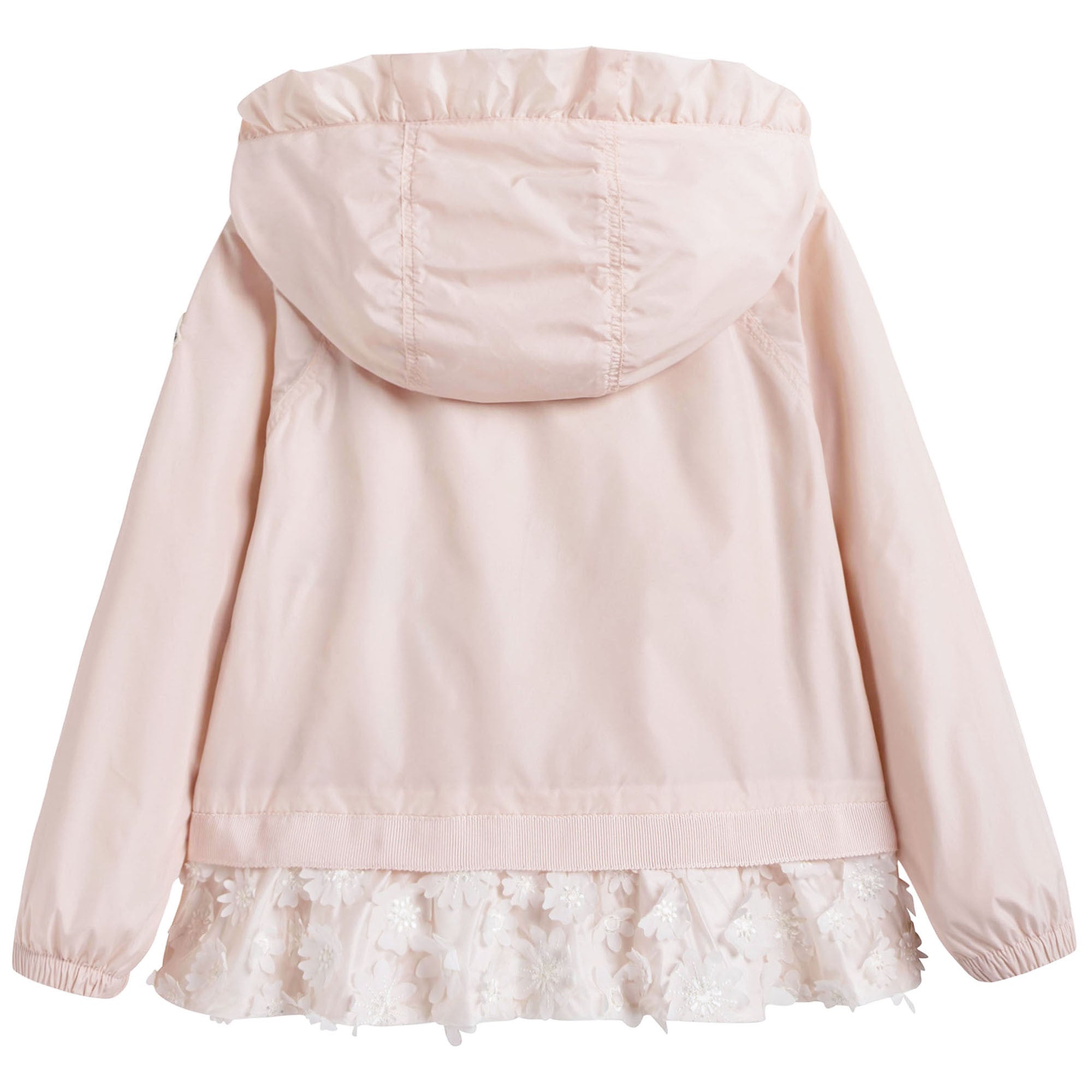 Baby Girls Light Pink Windbreaker Jacket With Lace