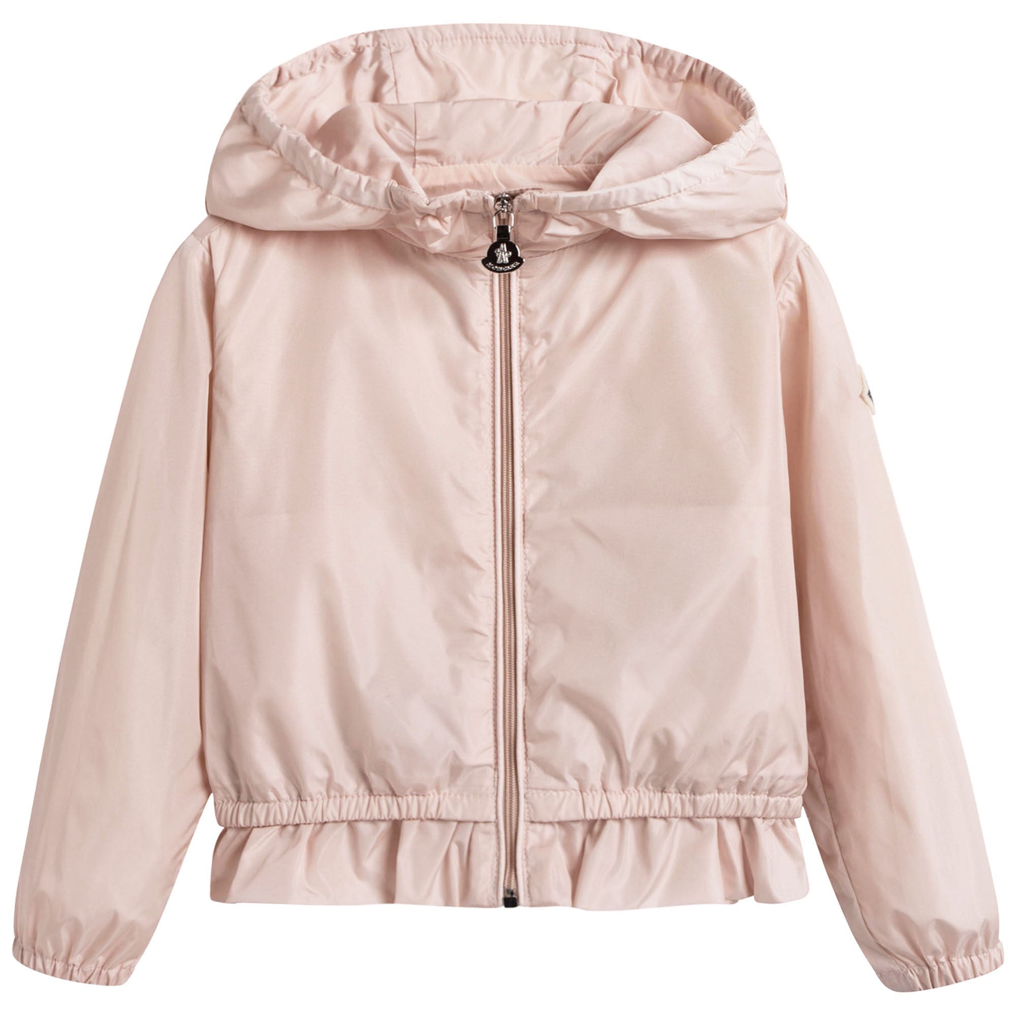 Baby Girls Pale Pink Windbreaker Jacket With Flounces