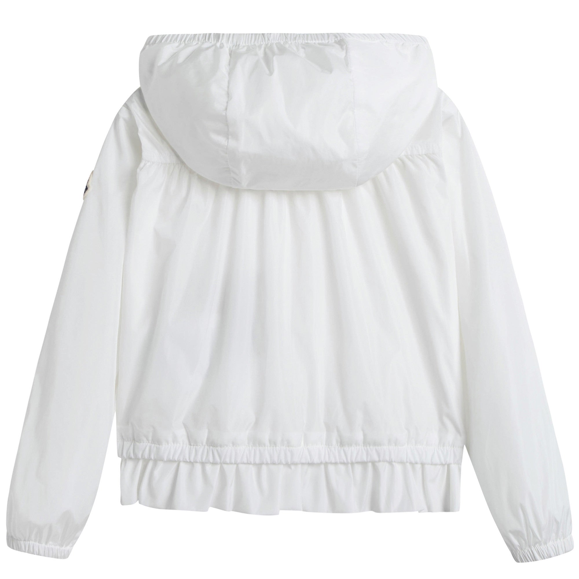 Baby Girls White Windbreaker Jacket With Flounces