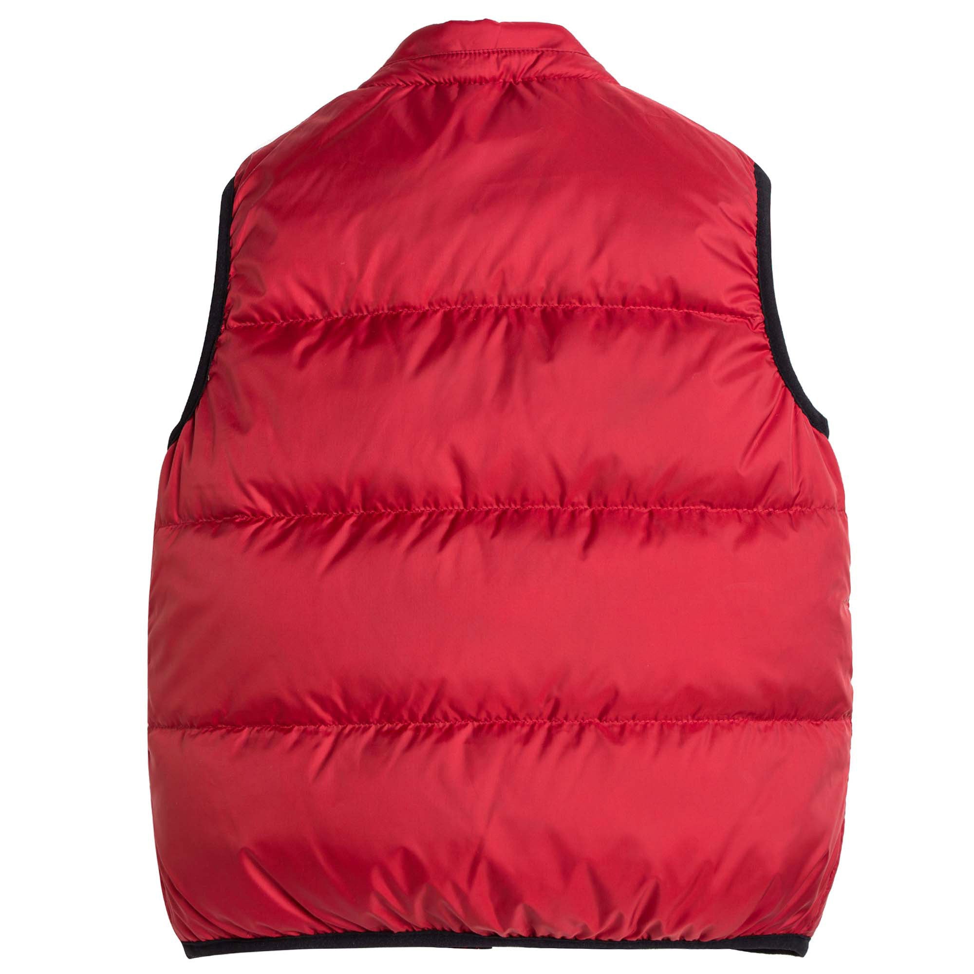 Boys Red Down Padded Hooded Gilet - CÉMAROSE | Children's Fashion Store - 5