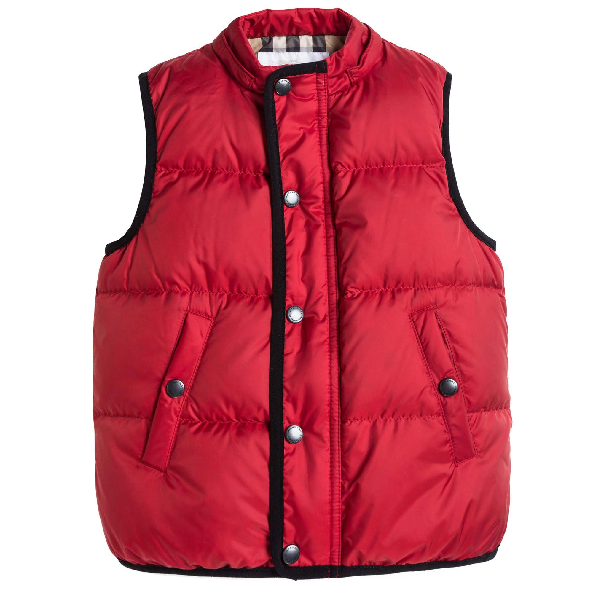 Boys Red Down Padded Hooded Gilet - CÉMAROSE | Children's Fashion Store - 3