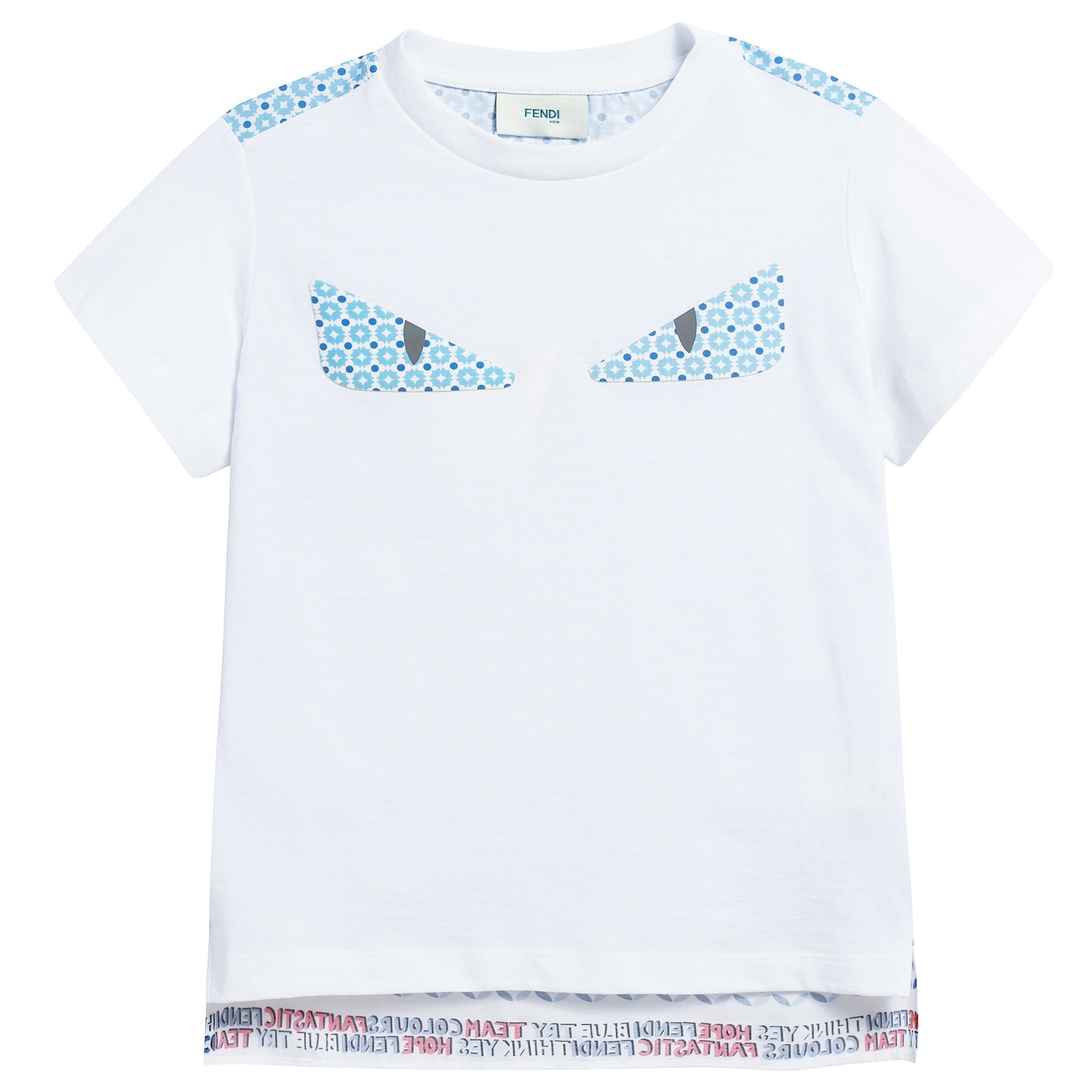 Boys White Eyes Cotton T-shirt