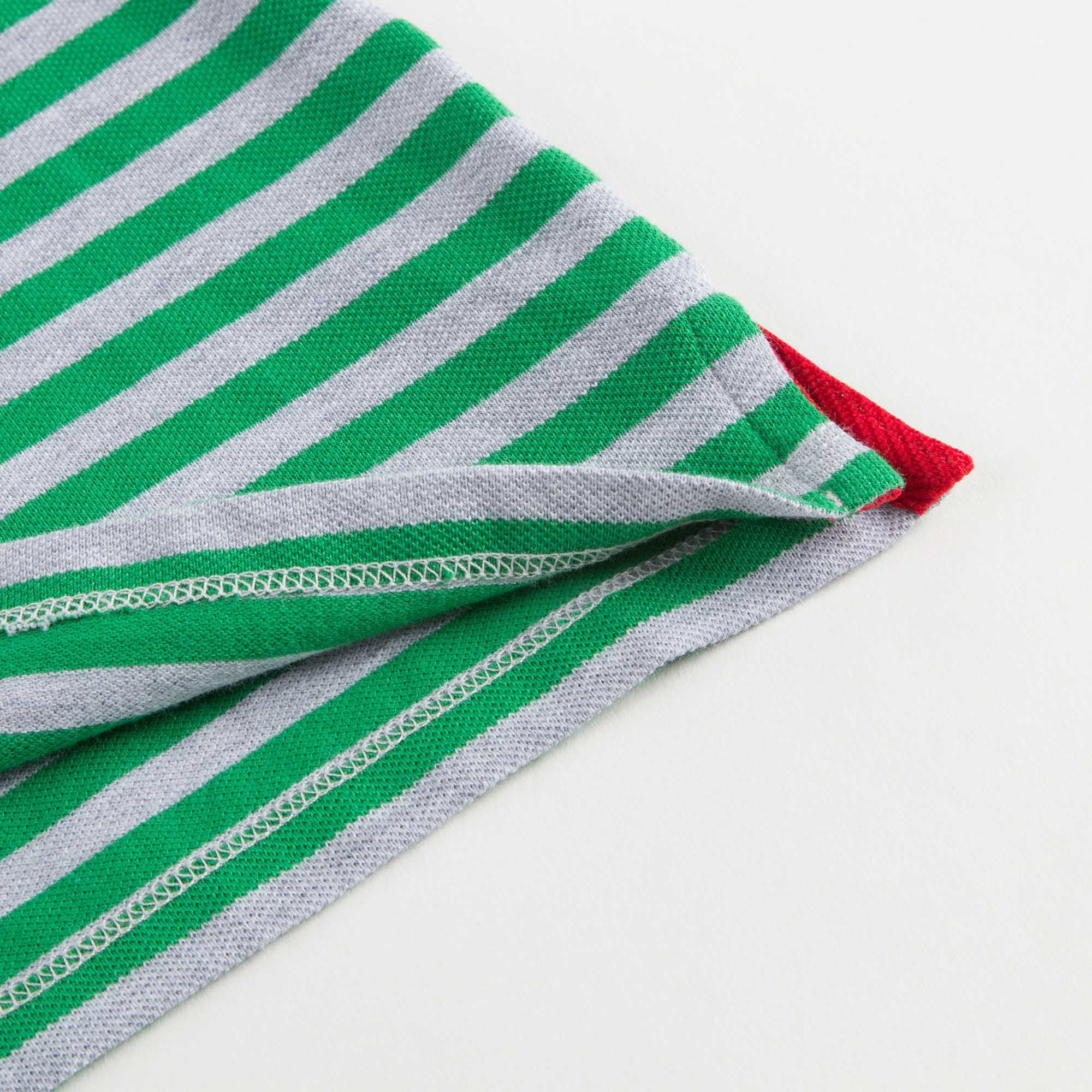 Baby Boys Green & Grey Striped Polo Shirt