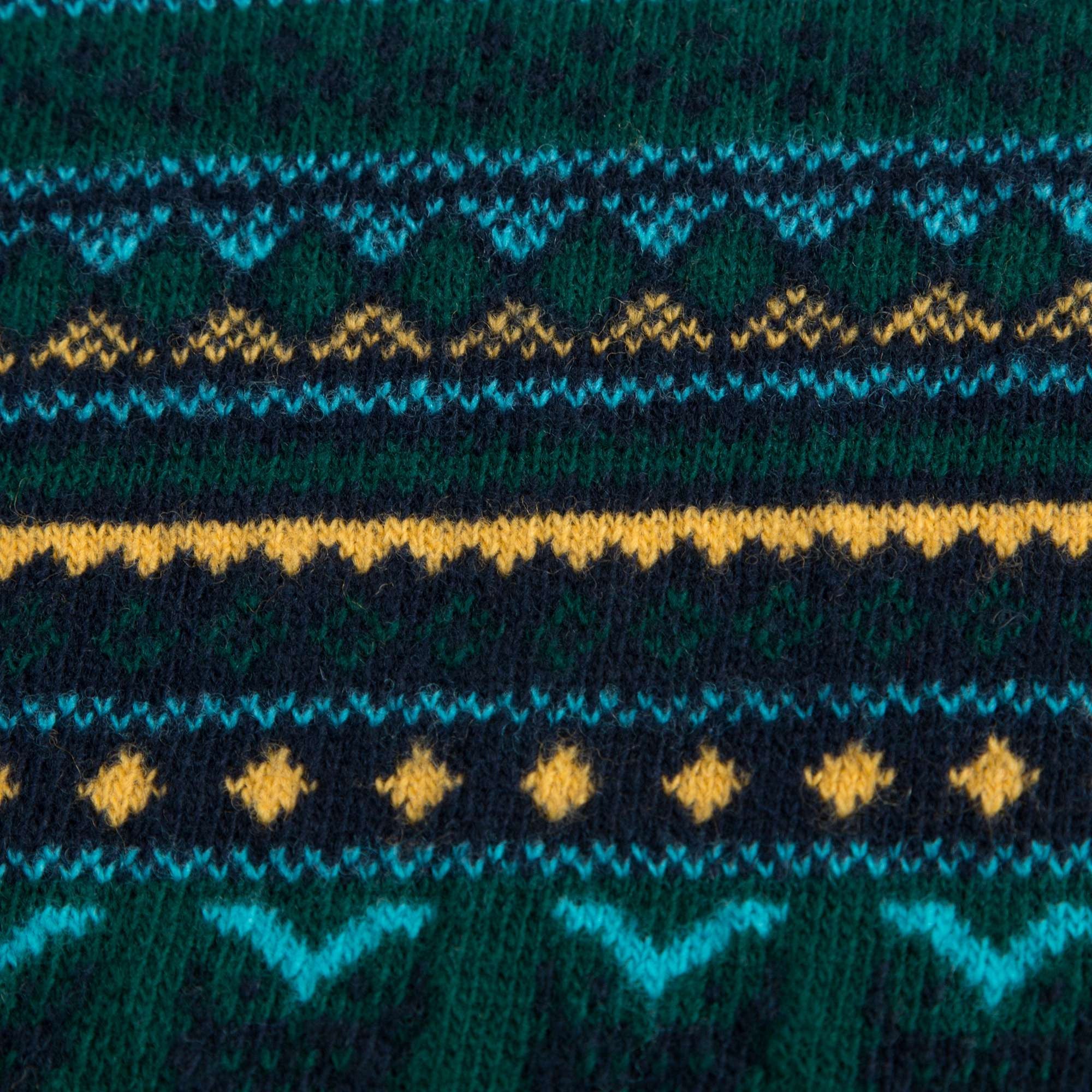 Boys Blue & Green Wool Sweater