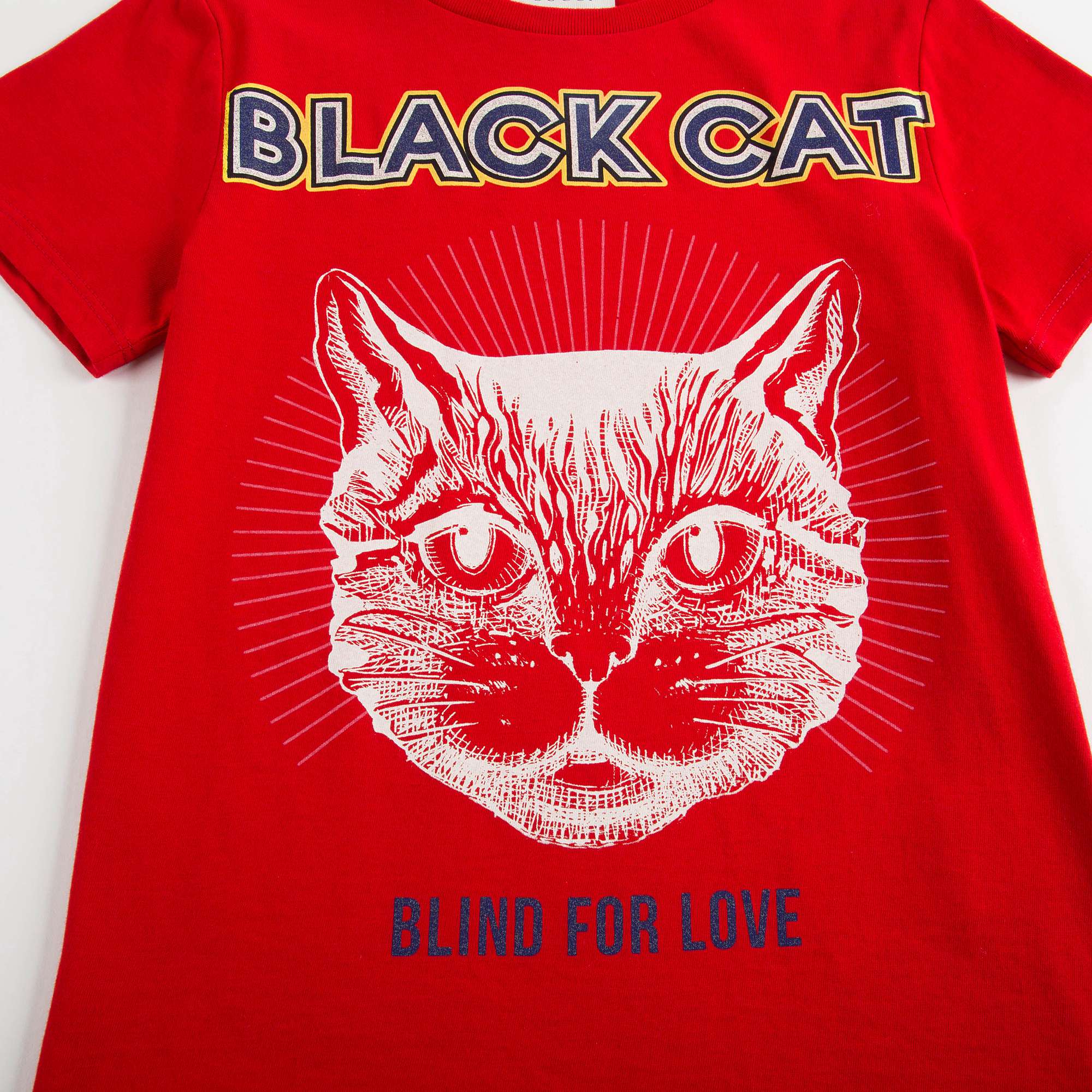 Boys & Girls Red "Black Cat" Cotton T-shirt