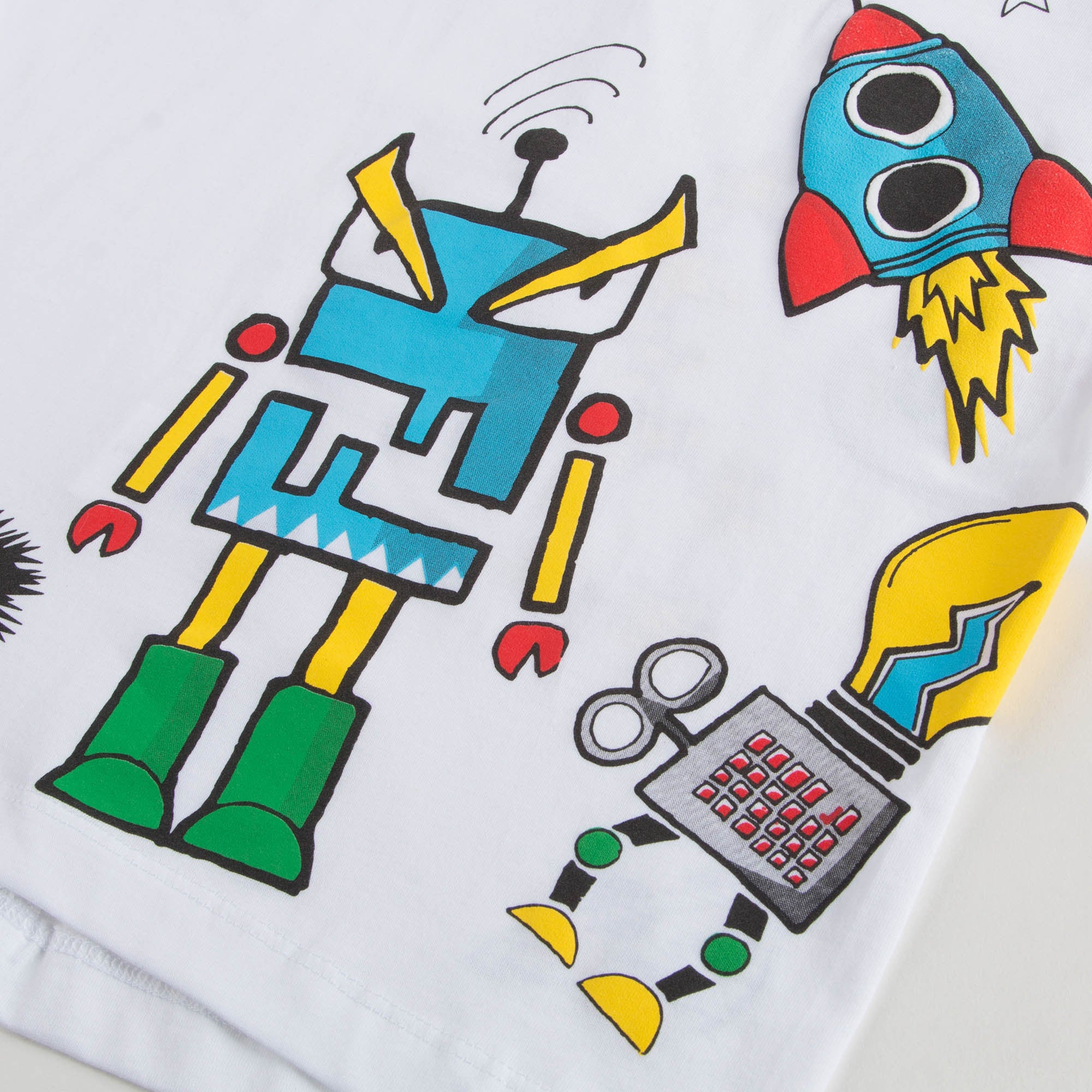 Boys White Monster Robot T-Shirt