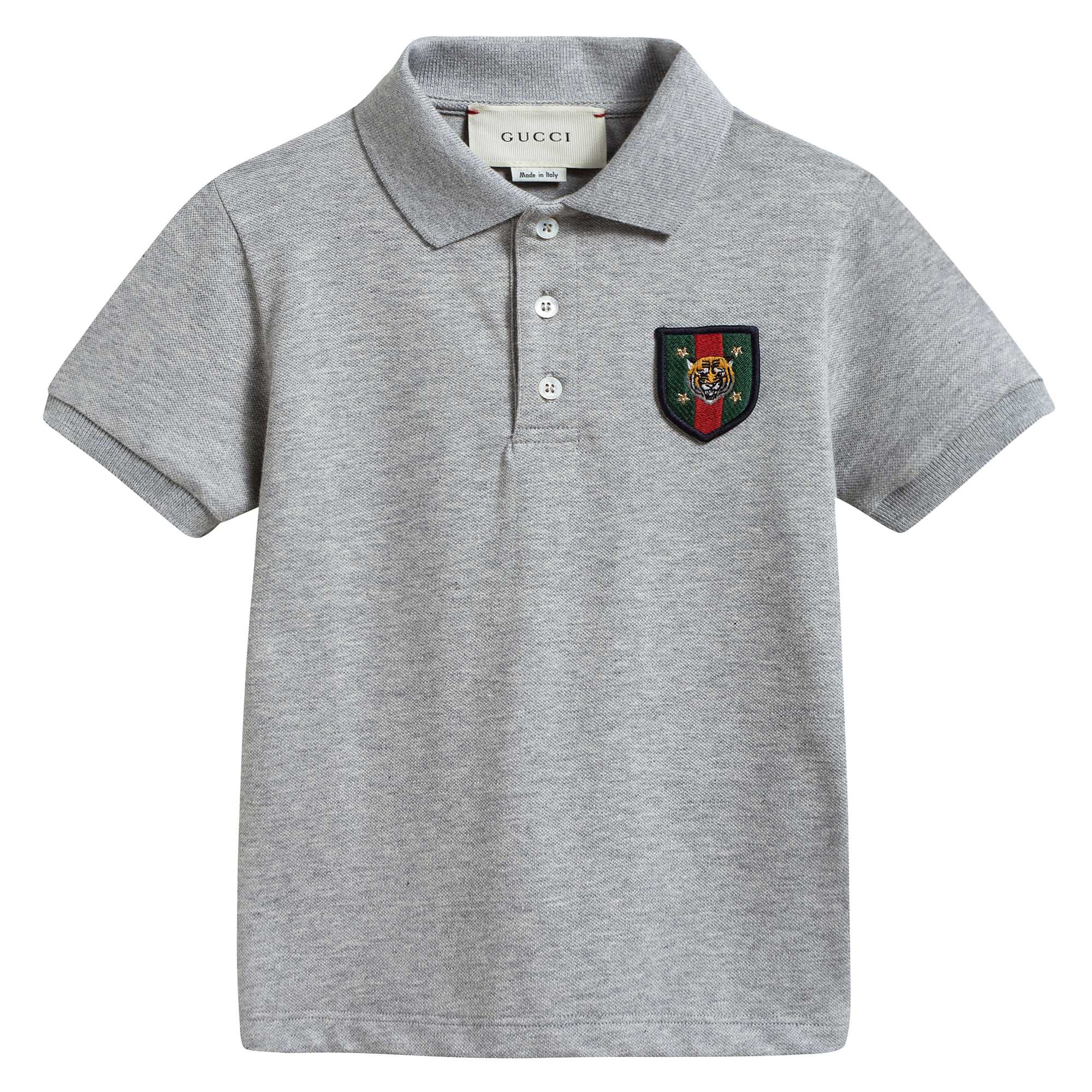 Boys Grey Cotton Polo Shirt