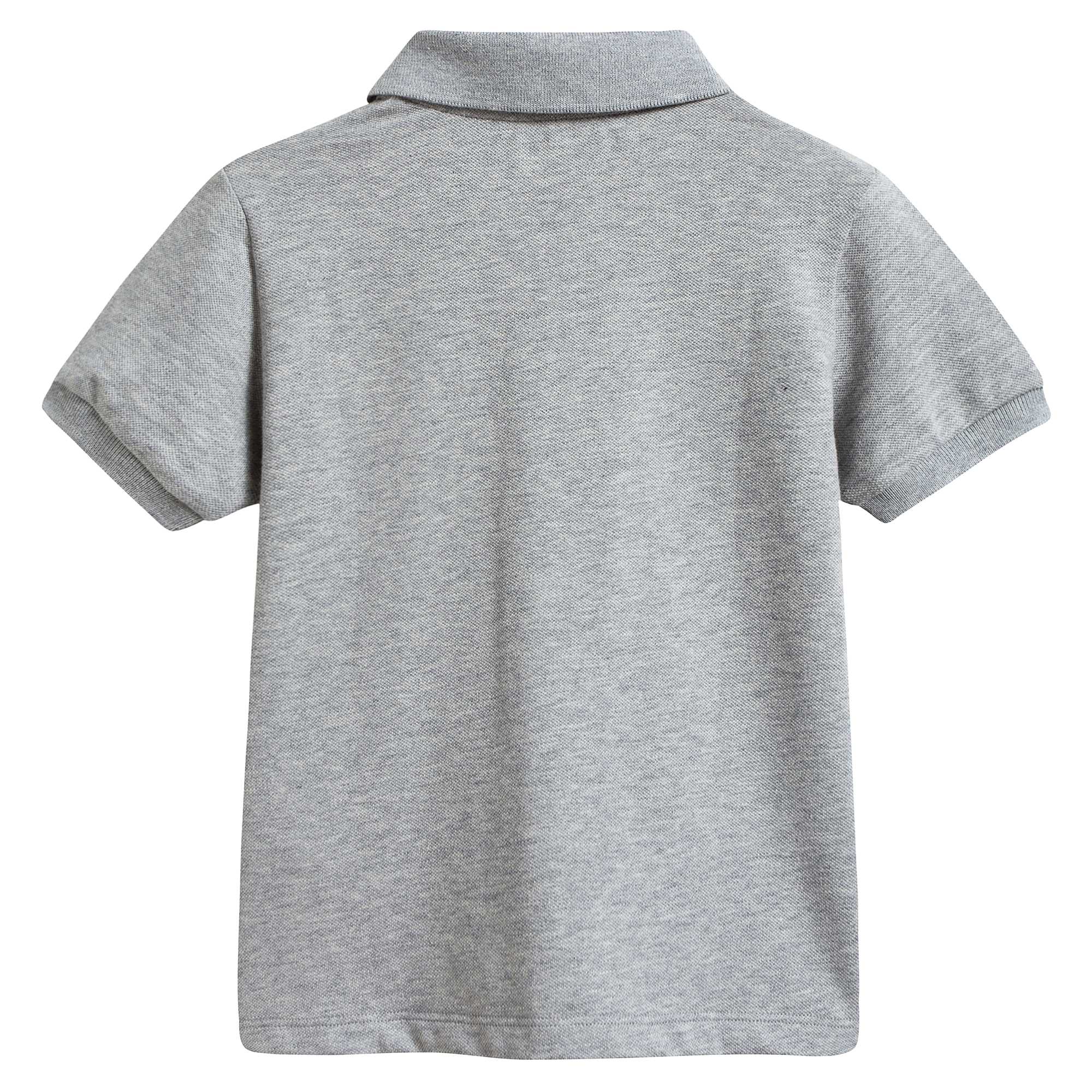 Boys Grey Cotton Polo Shirt