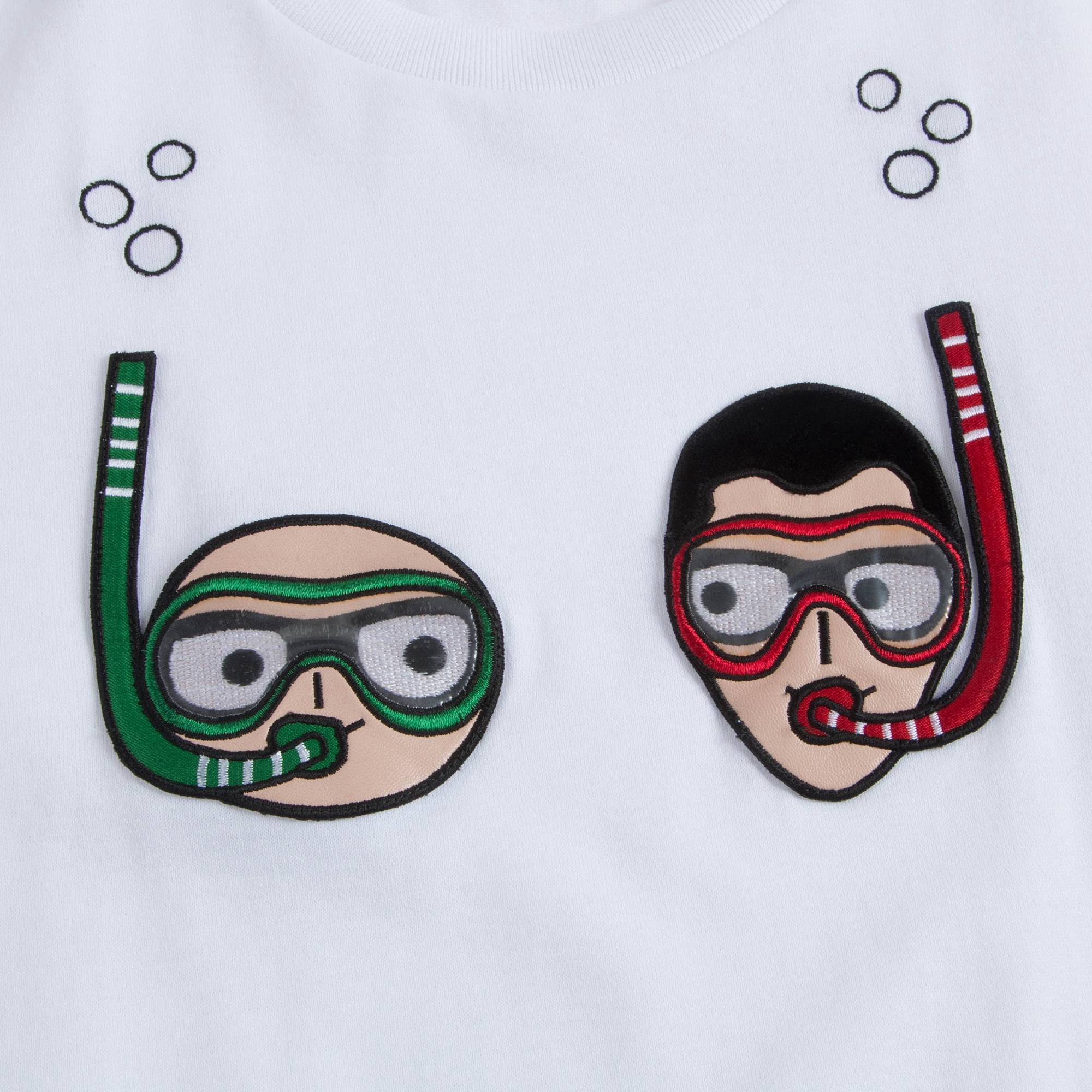 Boys Optical White Cotton T-shirt