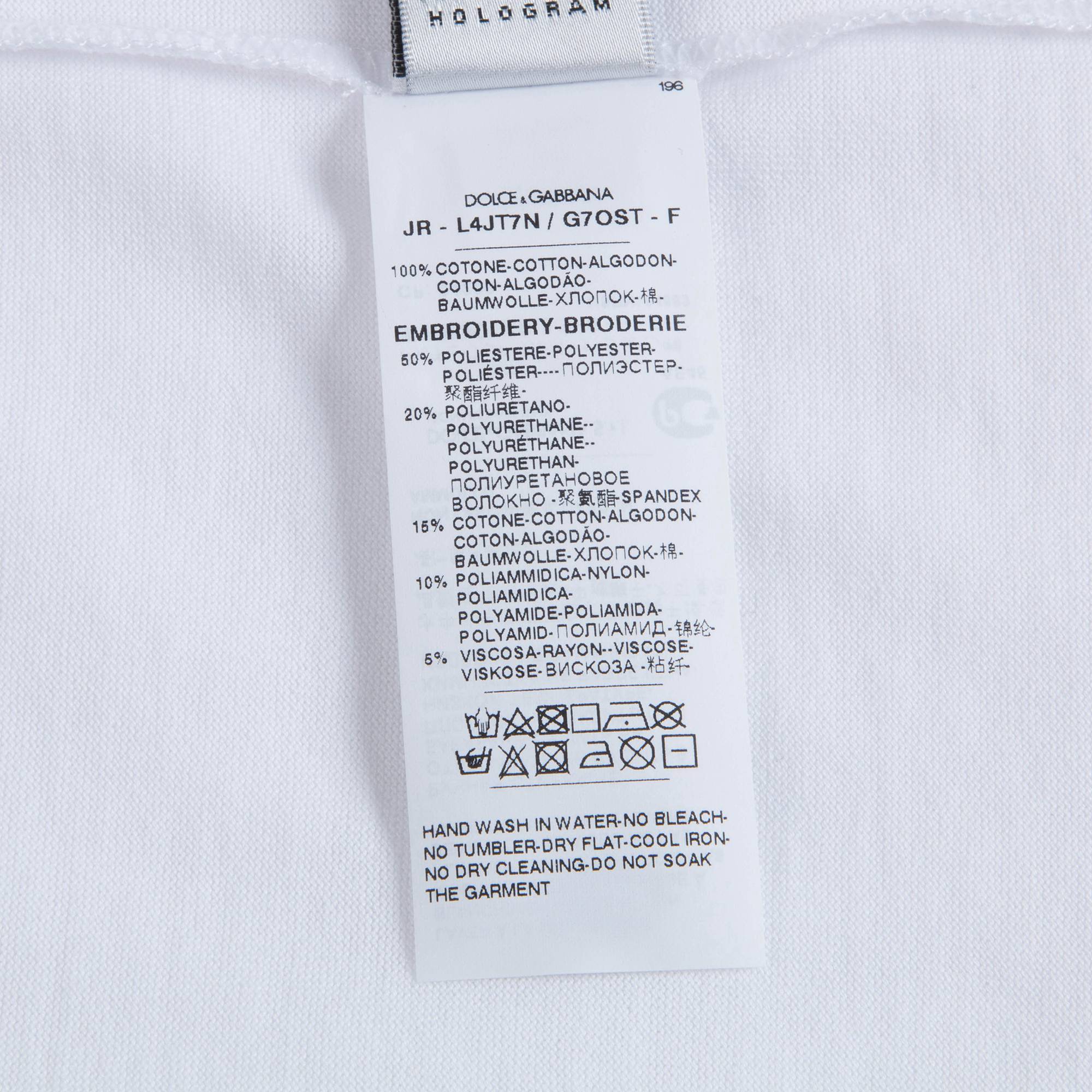 Boys Optical White Cotton T-shirt