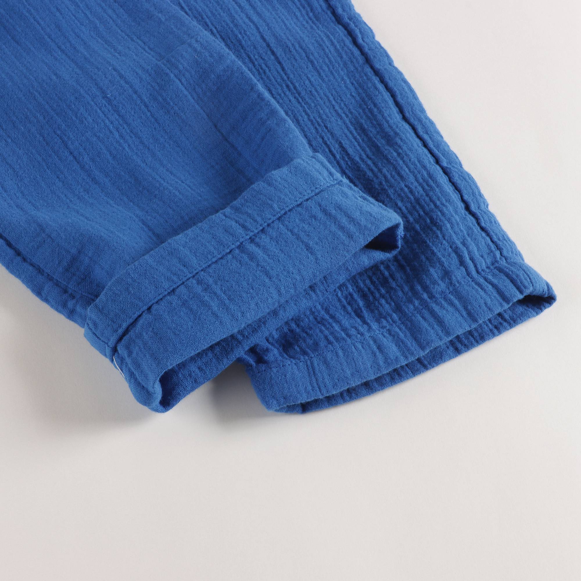 Boys Blue Cotton Trousers