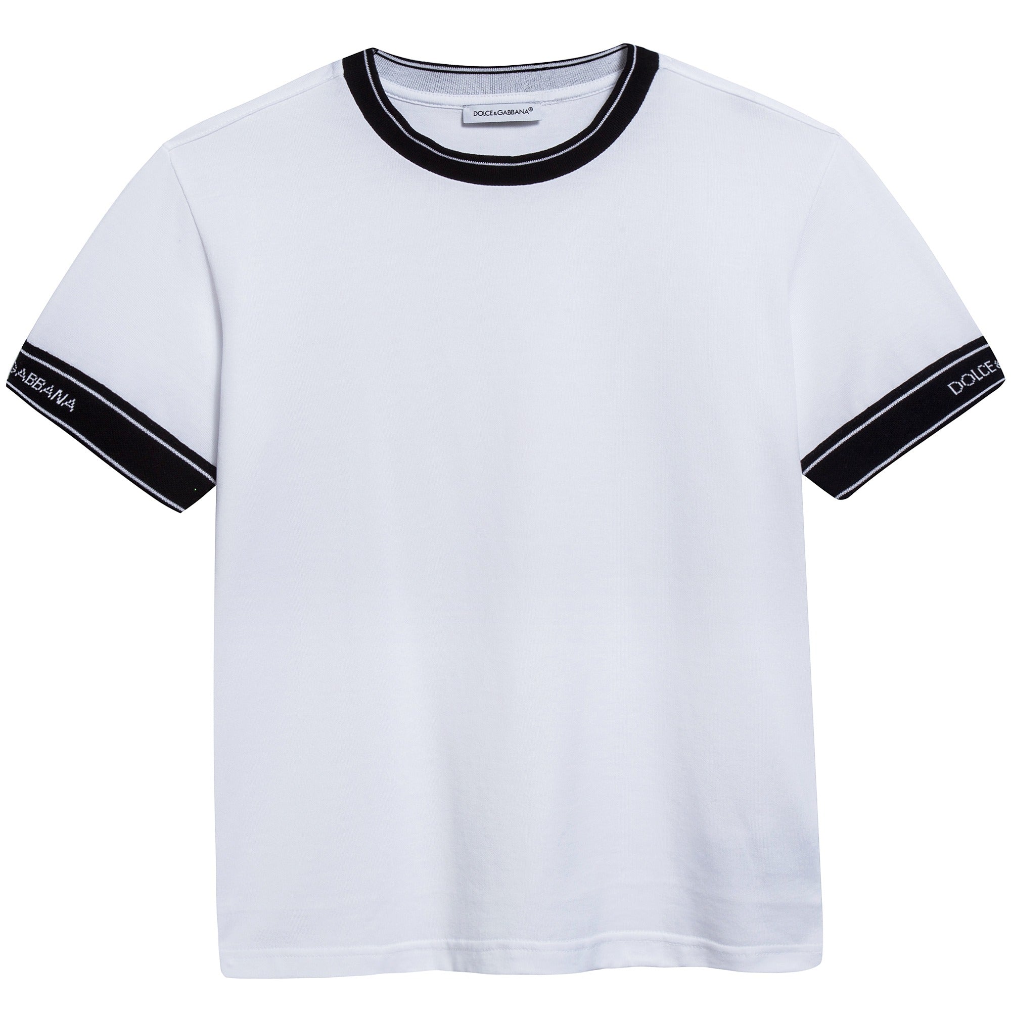 Boys White Logo Cotton T-shirt