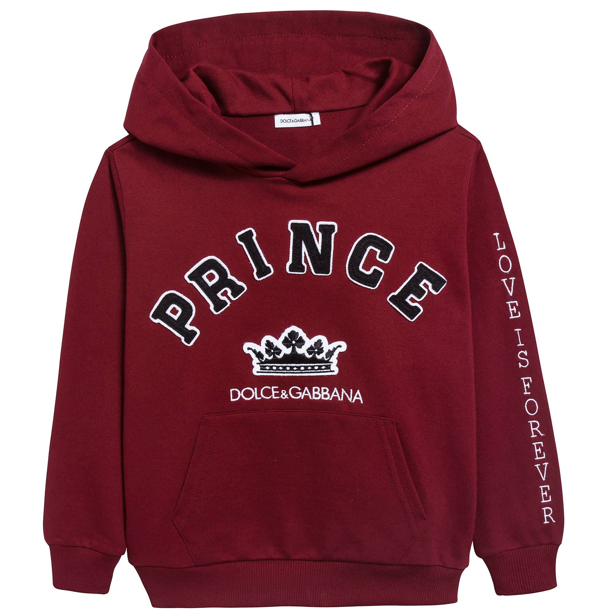 Boys Red Logo Cotton Sweatshirt