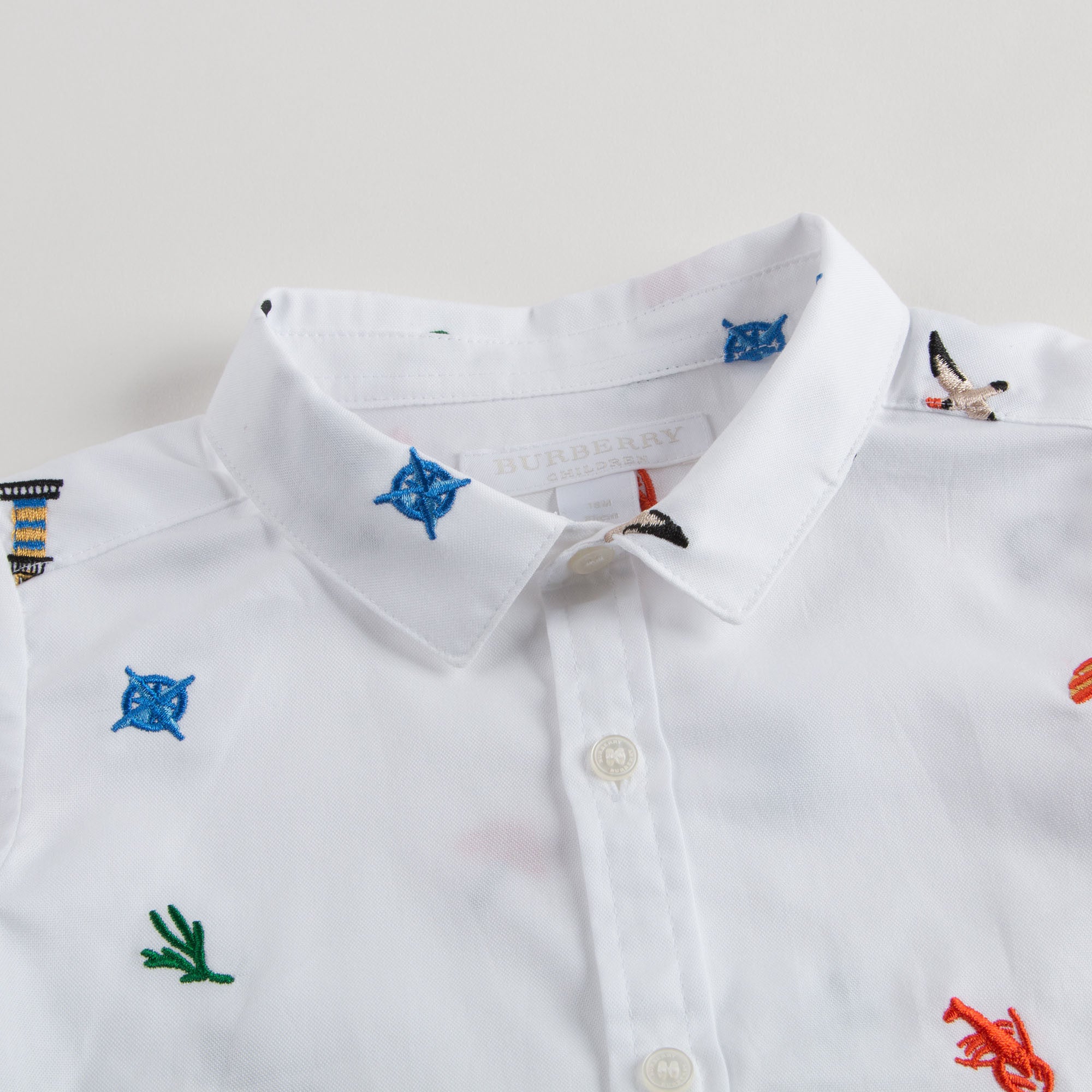 Baby Boys White Cotton Shirt