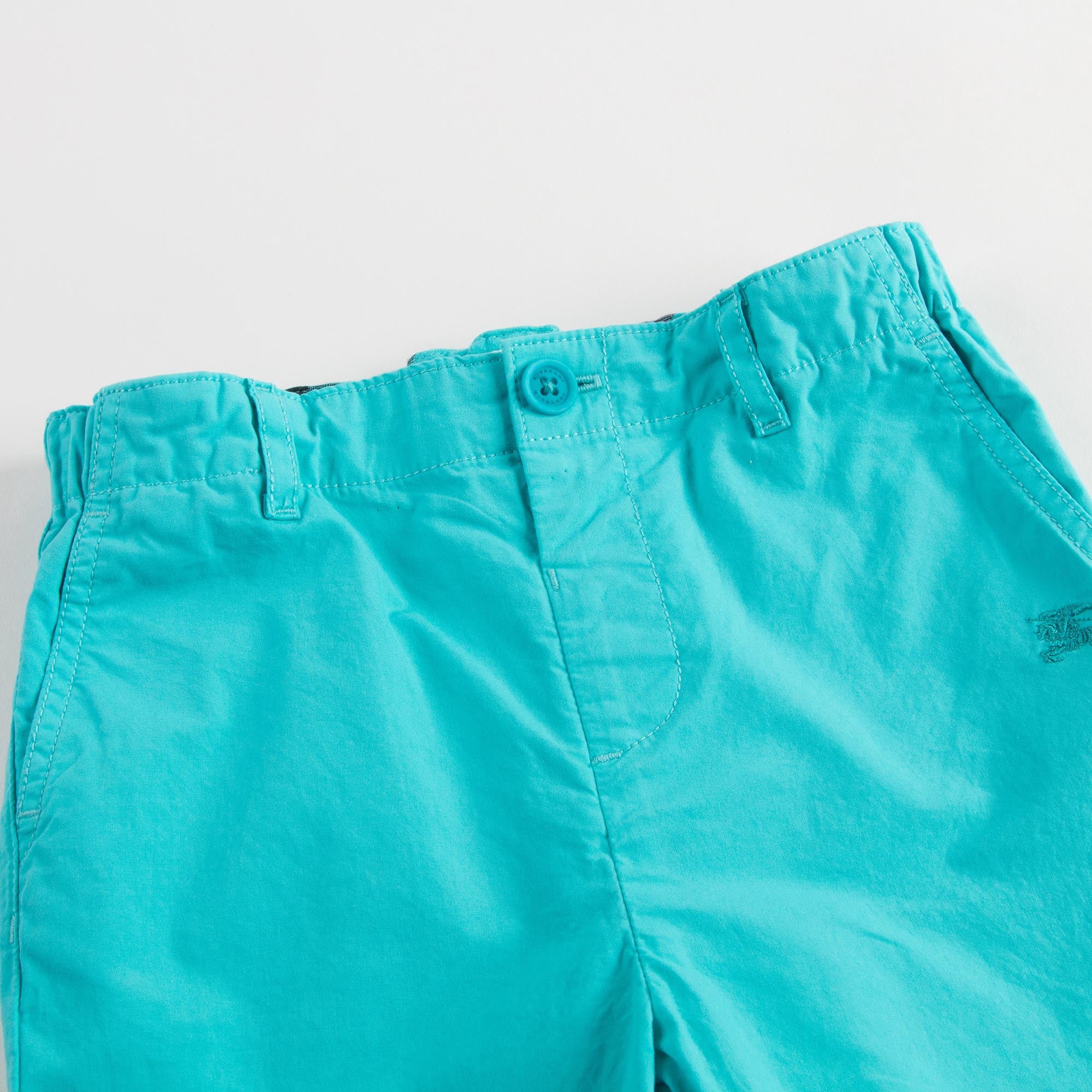 Baby Boys Turquoise Blue Cotton Shorts