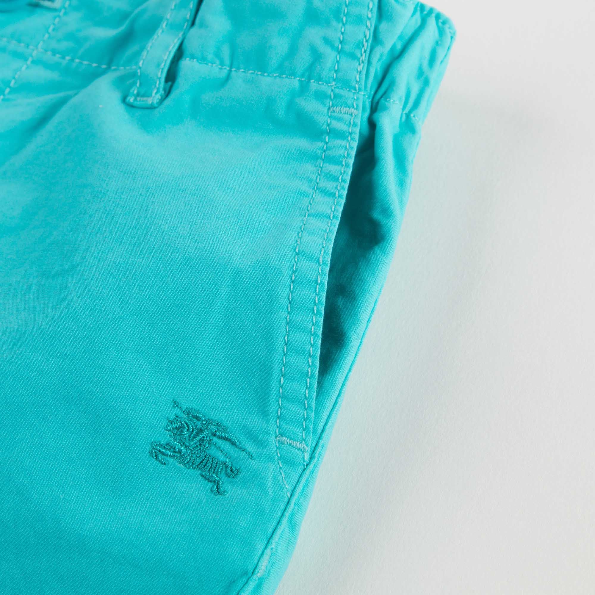 Baby Boys Turquoise Blue Cotton Shorts