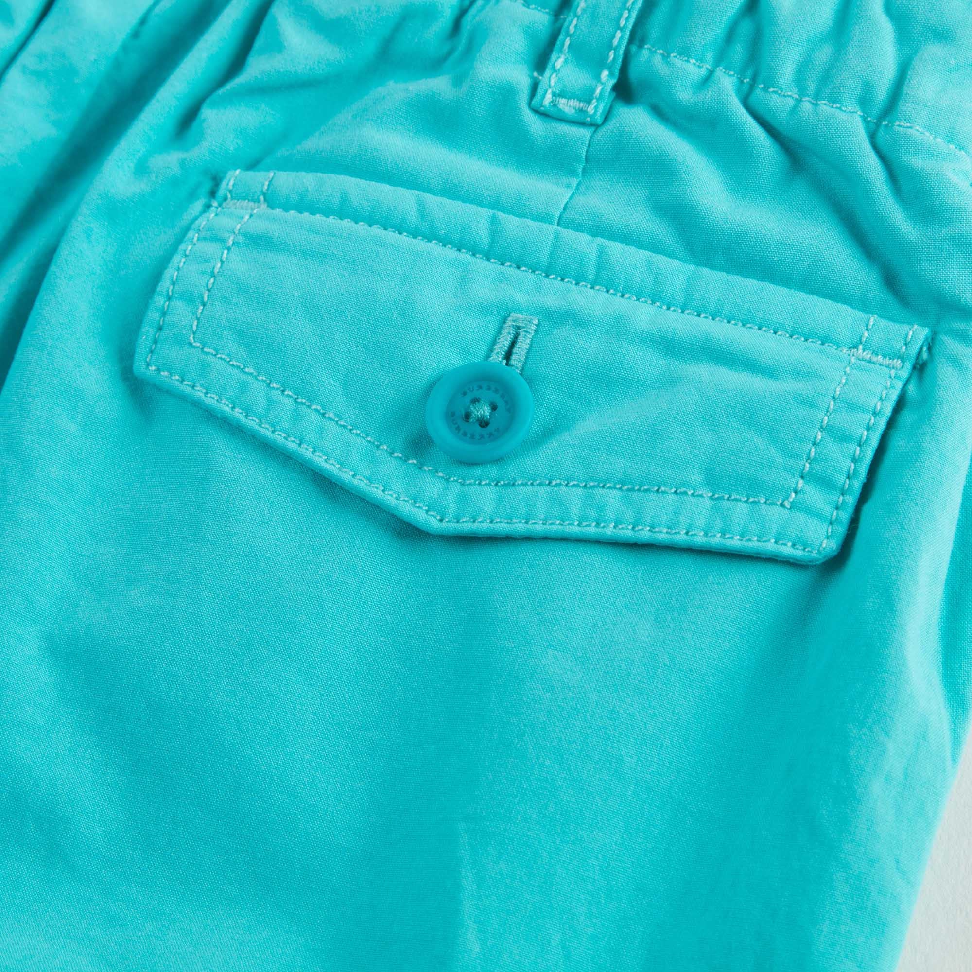 Baby Boys Turquoise Blue Cotton Shorts