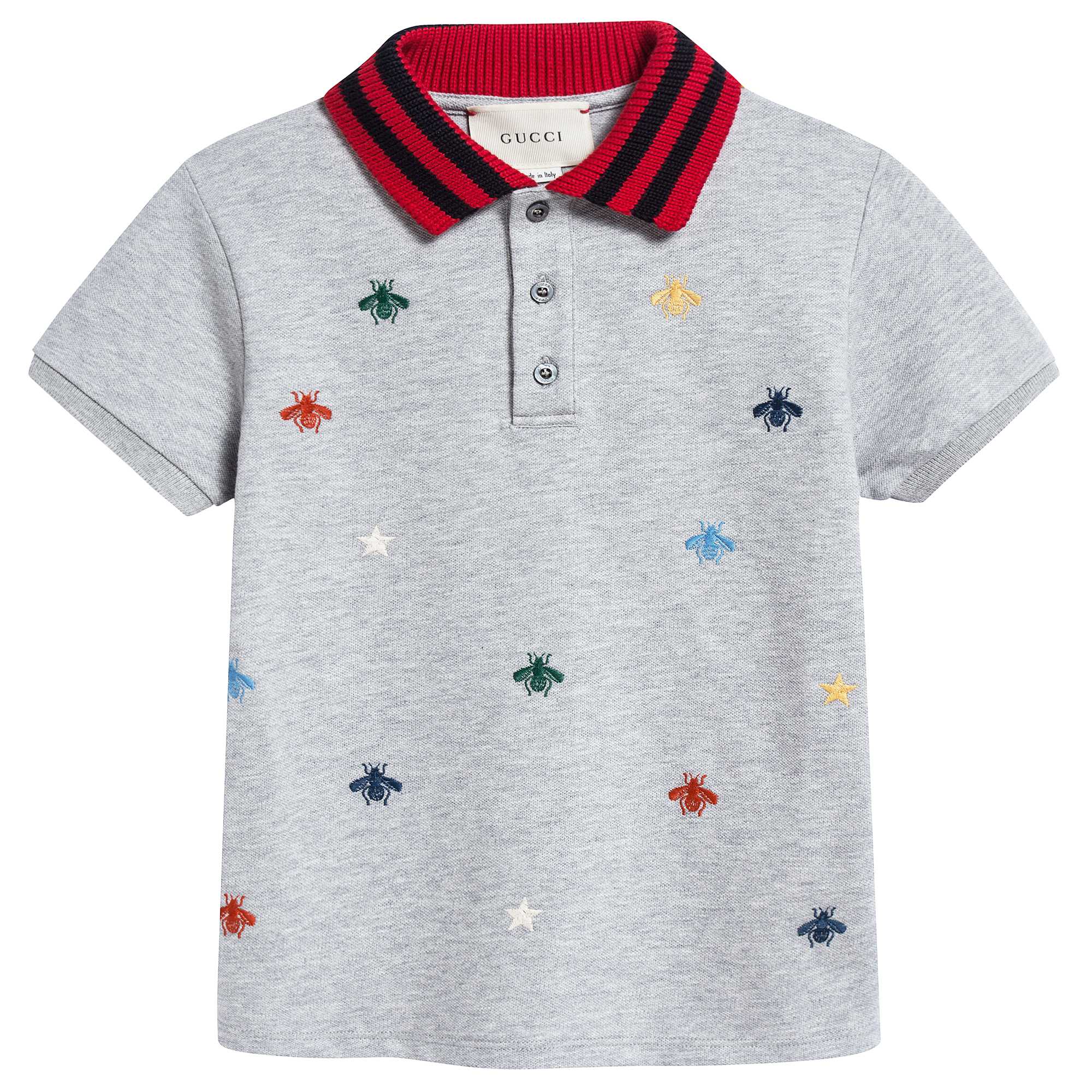 Boys Grey "Bees & Stars" Polo Shirt