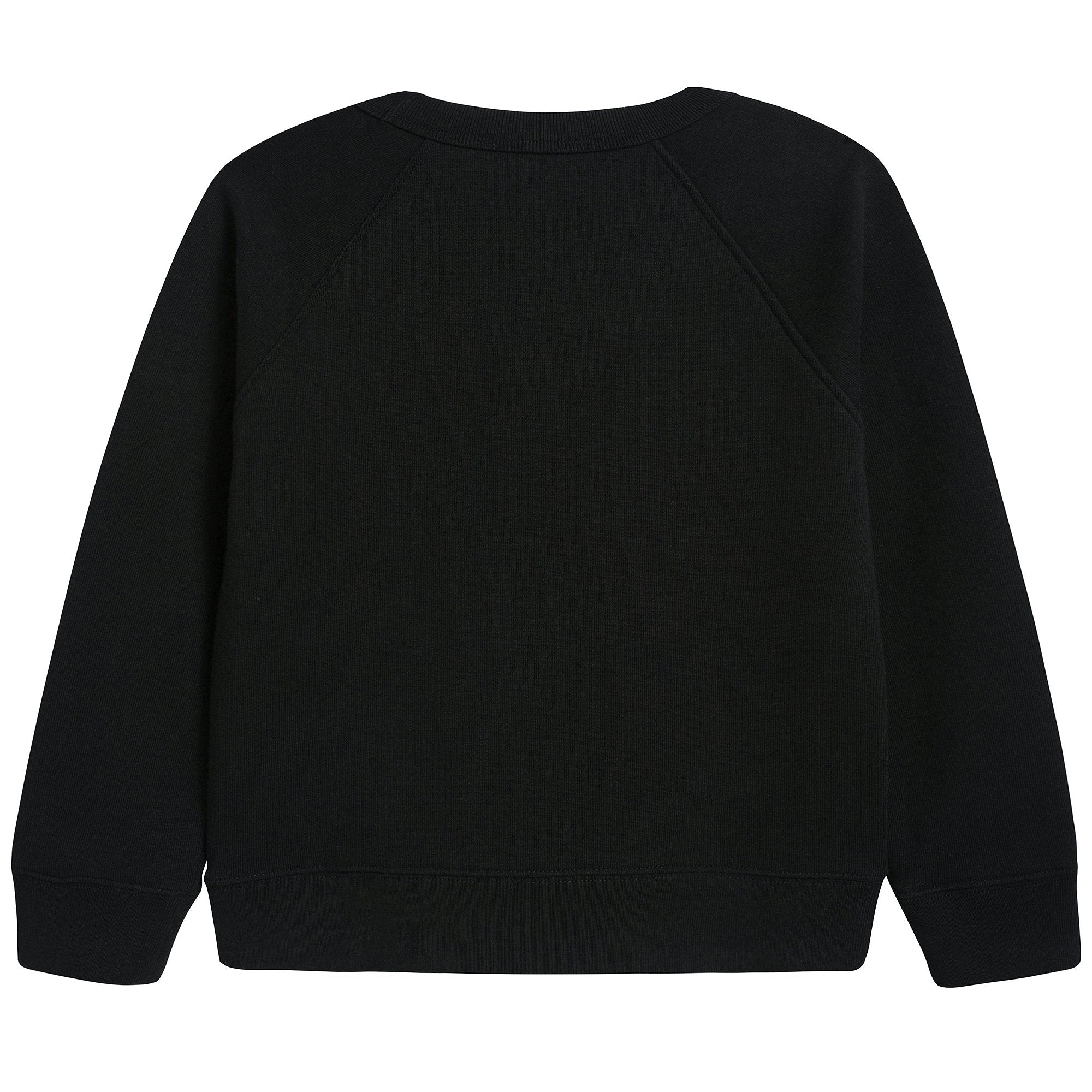 Boys & Girls Black Logo Cotton Sweatshirt