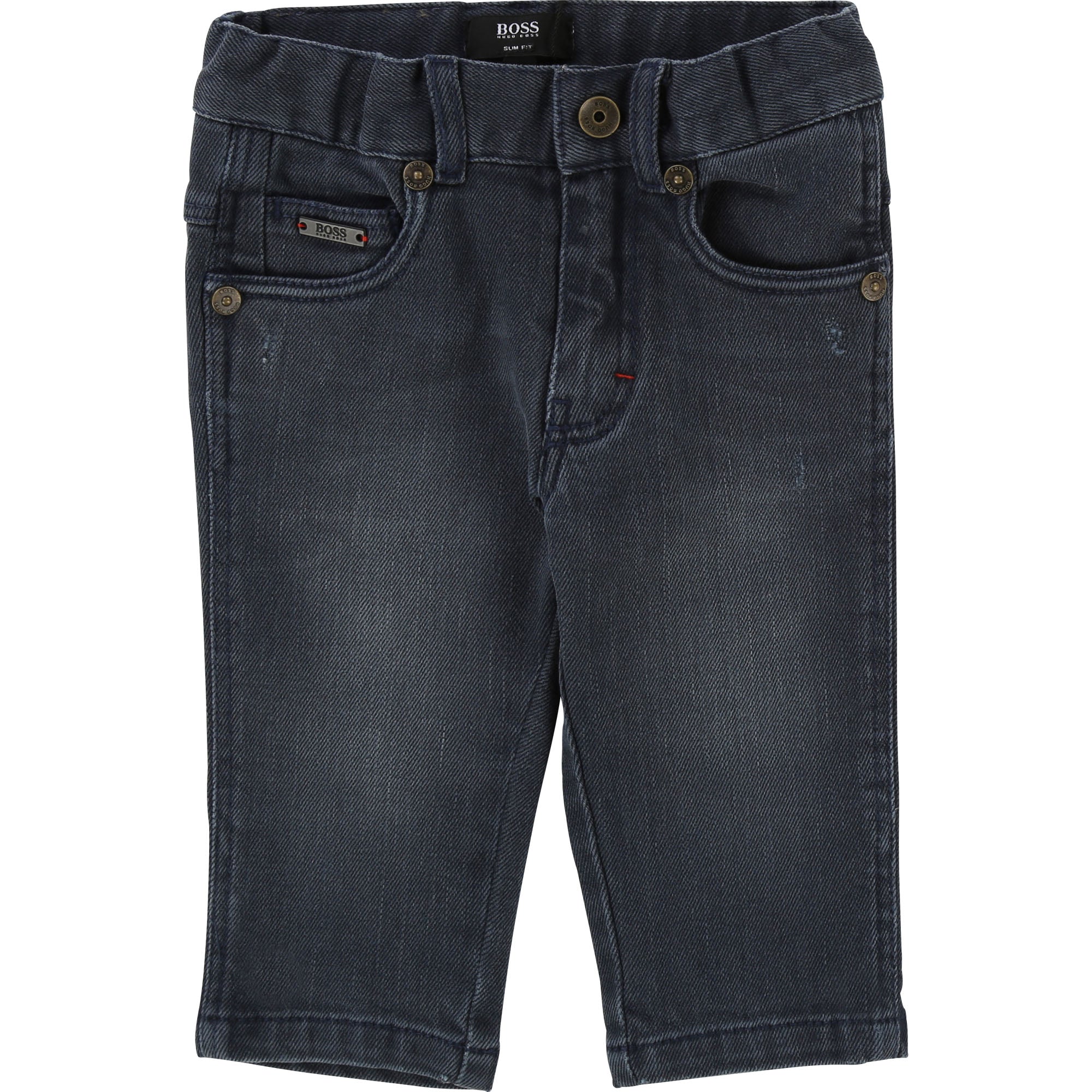 Baby Boys Denim Grey Cotton Trousers