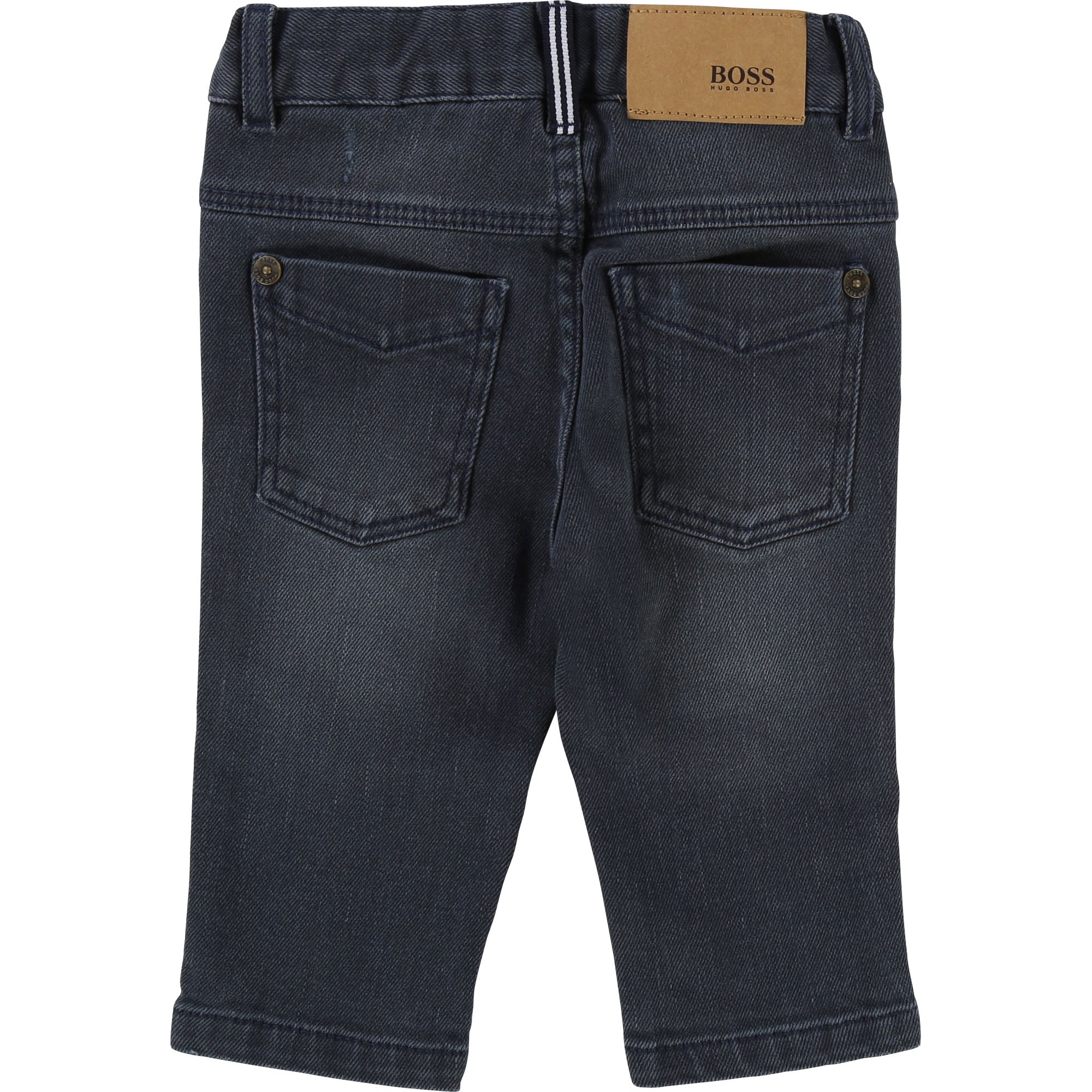 Baby Boys Denim Grey Cotton Trousers