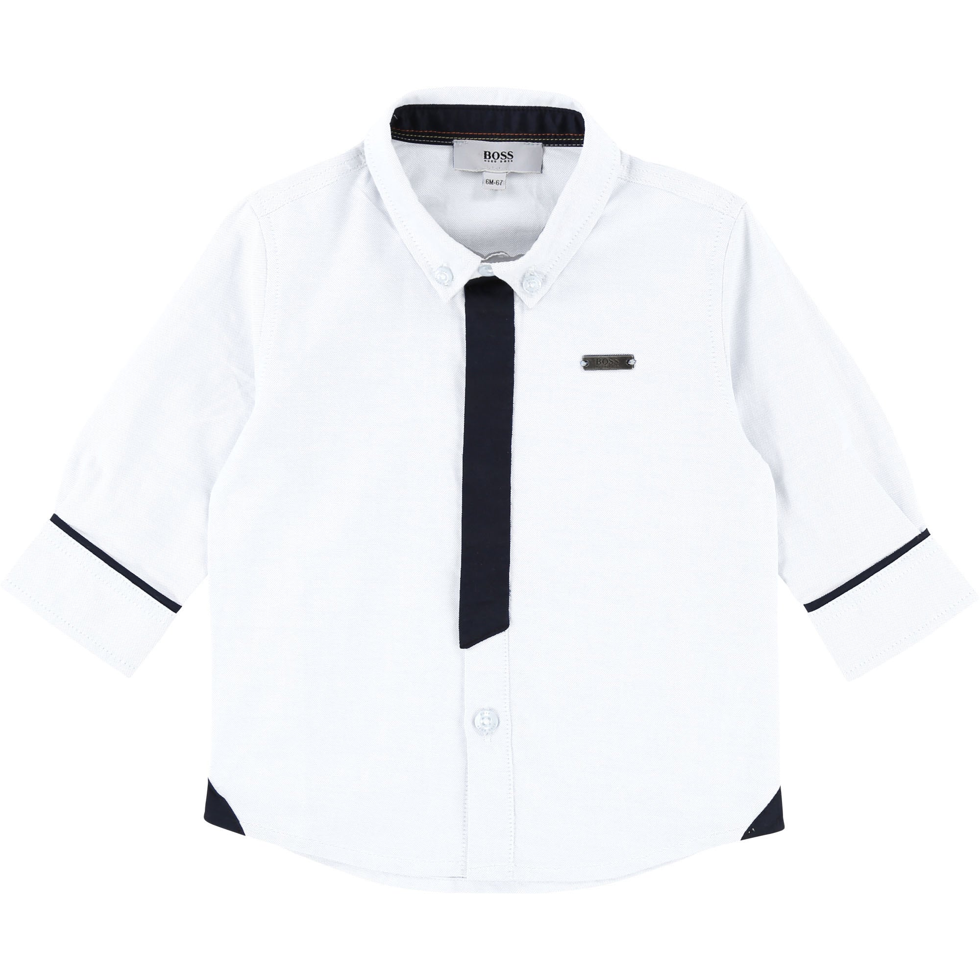 Baby Boys White Cotton Shirt