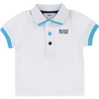 Baby Boys White & Blue Polo And Bermuda Set