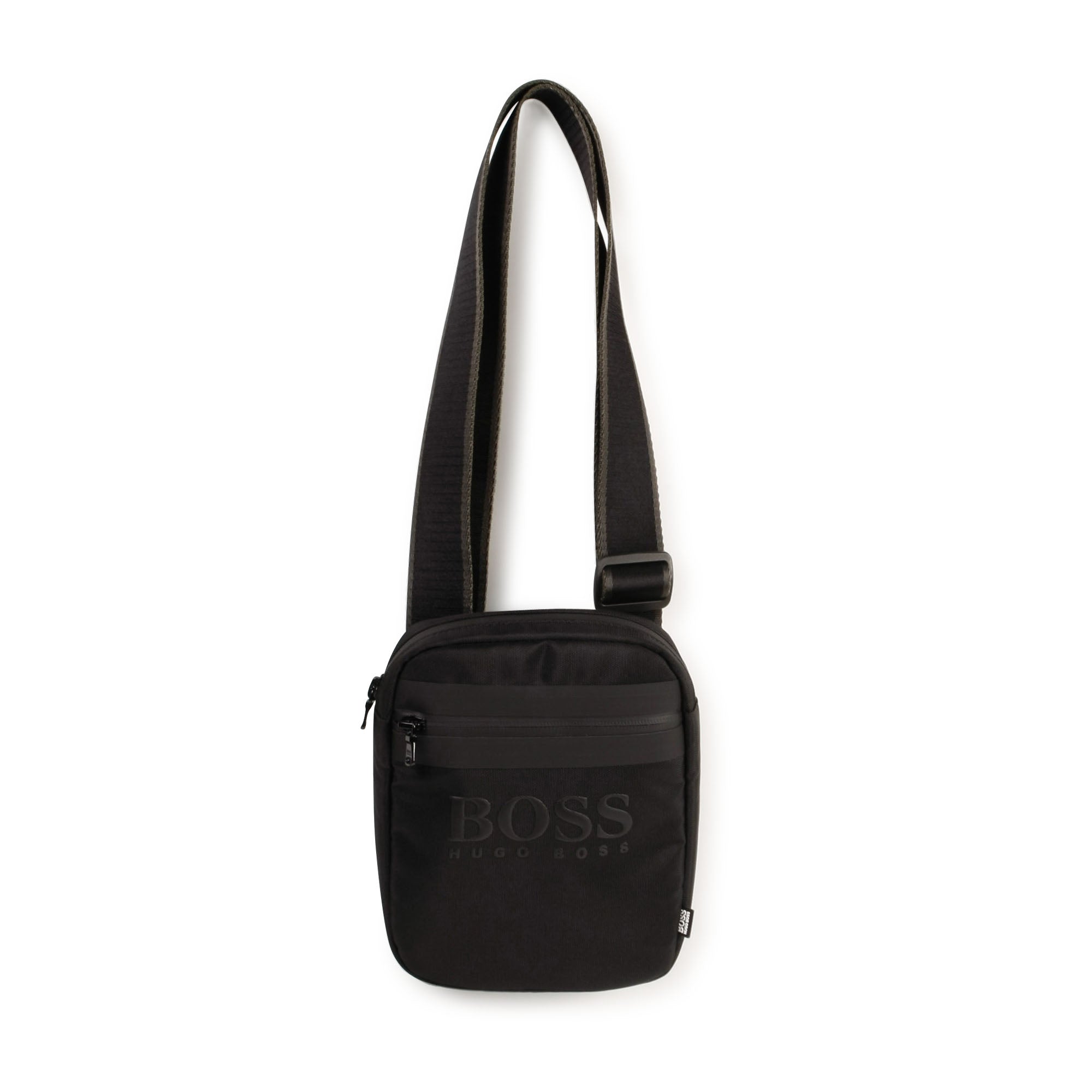 Boys Black Logo Shoulder Bag