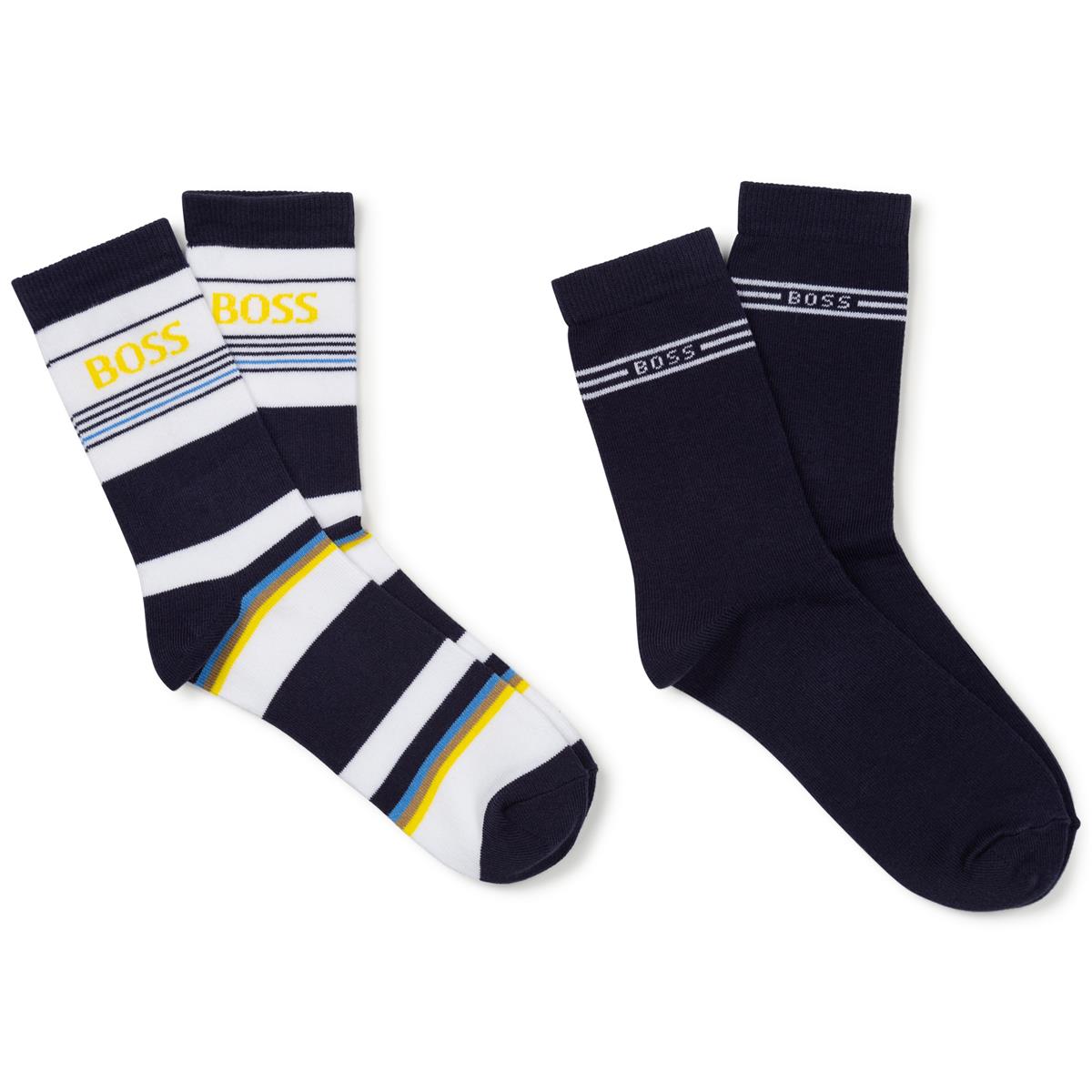 Boys & Girls Navy Logo Socks (2 Pack)